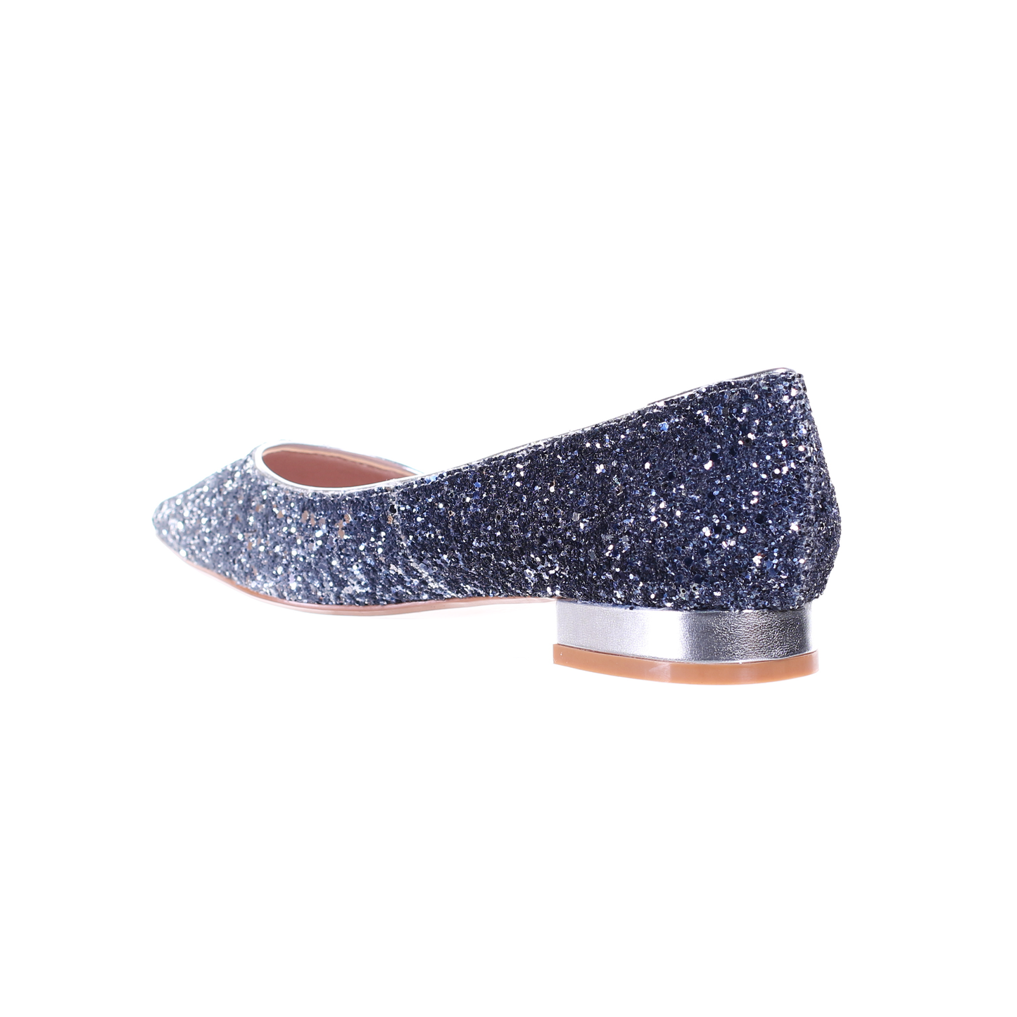Glitter Pointed Toe Ballet Flats (S/Blue)