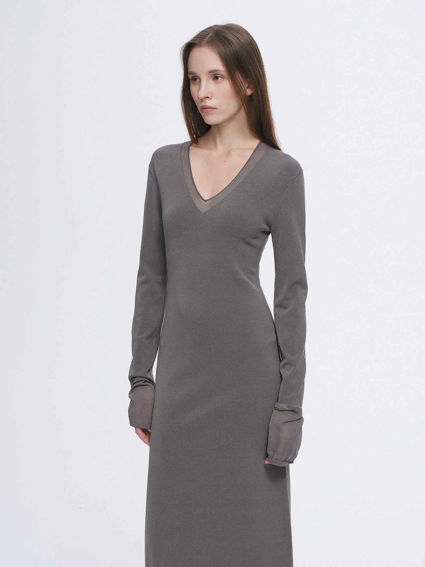 Elegant Sheer Splicing Designed Dress