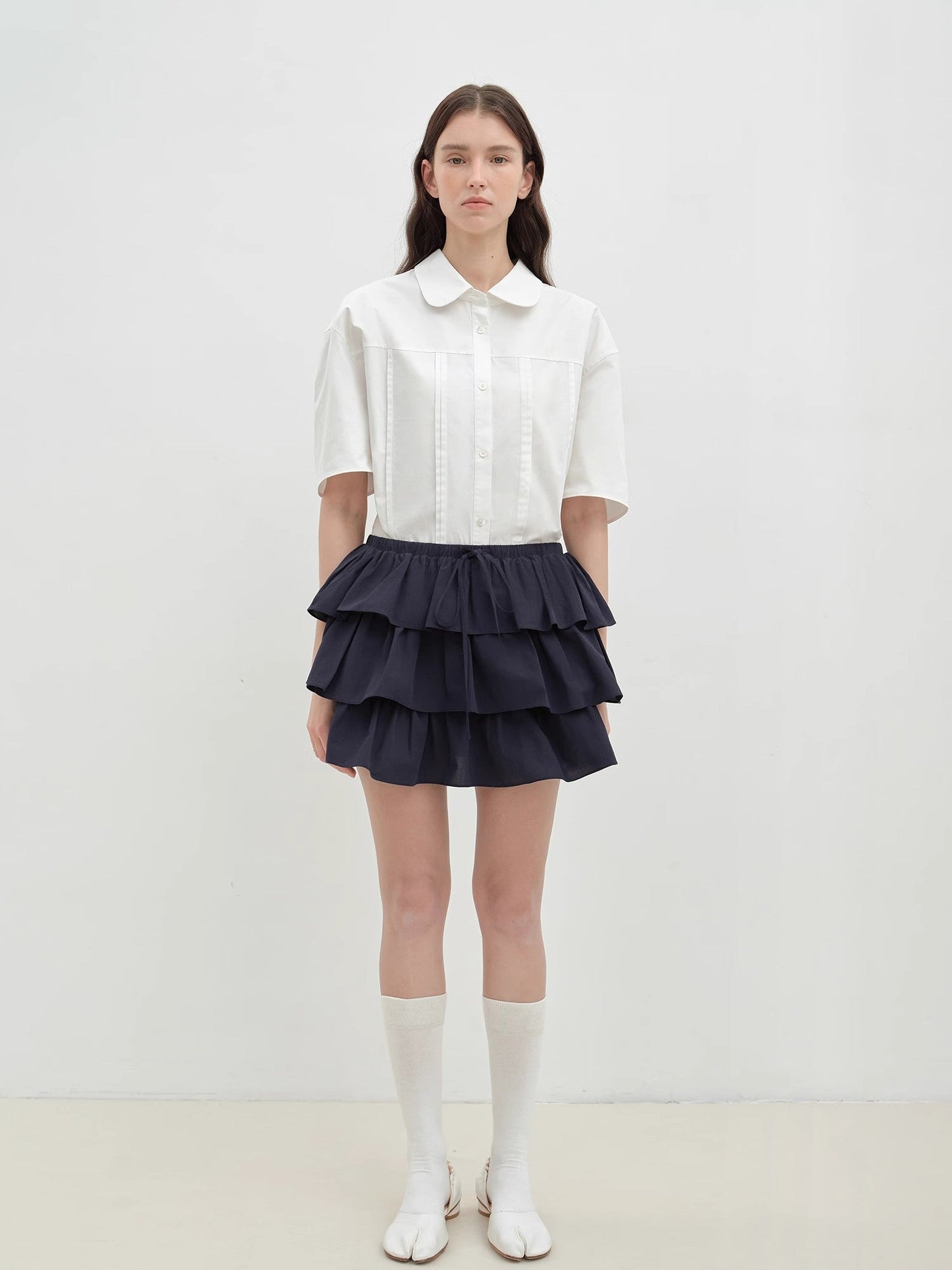 "Blueberry Cream" Pure Cotton Anti-Exposure Lace Cake Skirt
