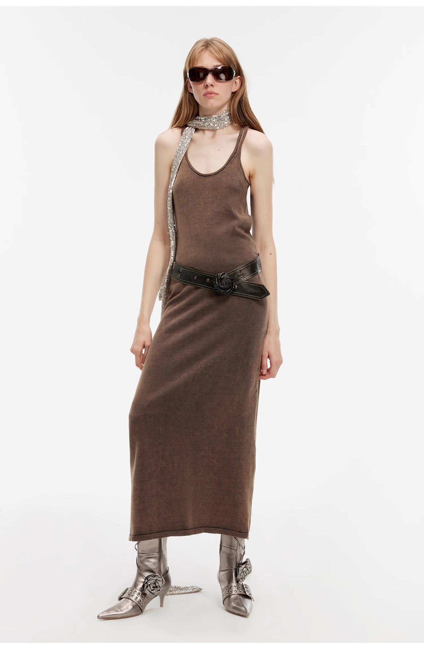 "Cool Girl Recipe" Luxury Brand Exclusive Ferment-Washed Distressed Vest Dress