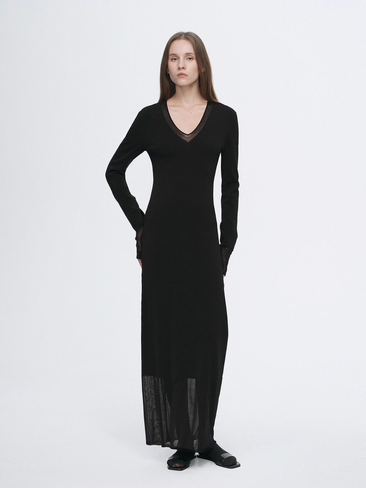 Elegant Sheer Splicing Designed Dress