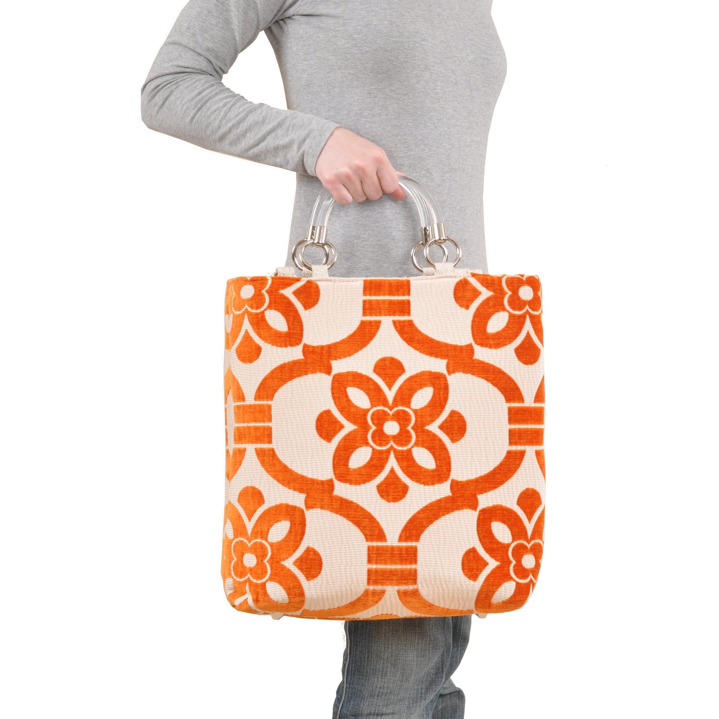 Stencil Orange Large Tote