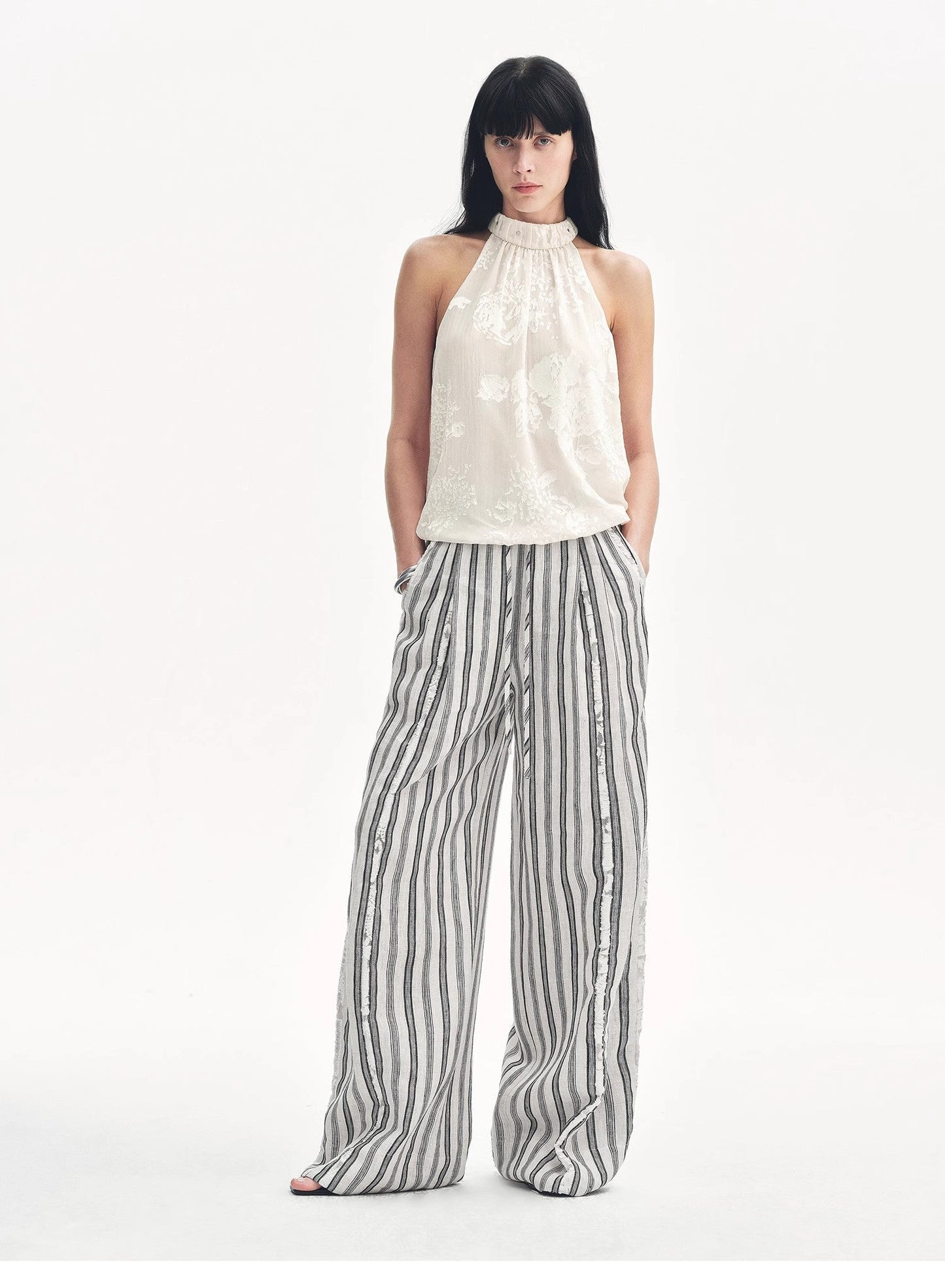 "Light and Shadow" Retro Posey Halter Neck Vest