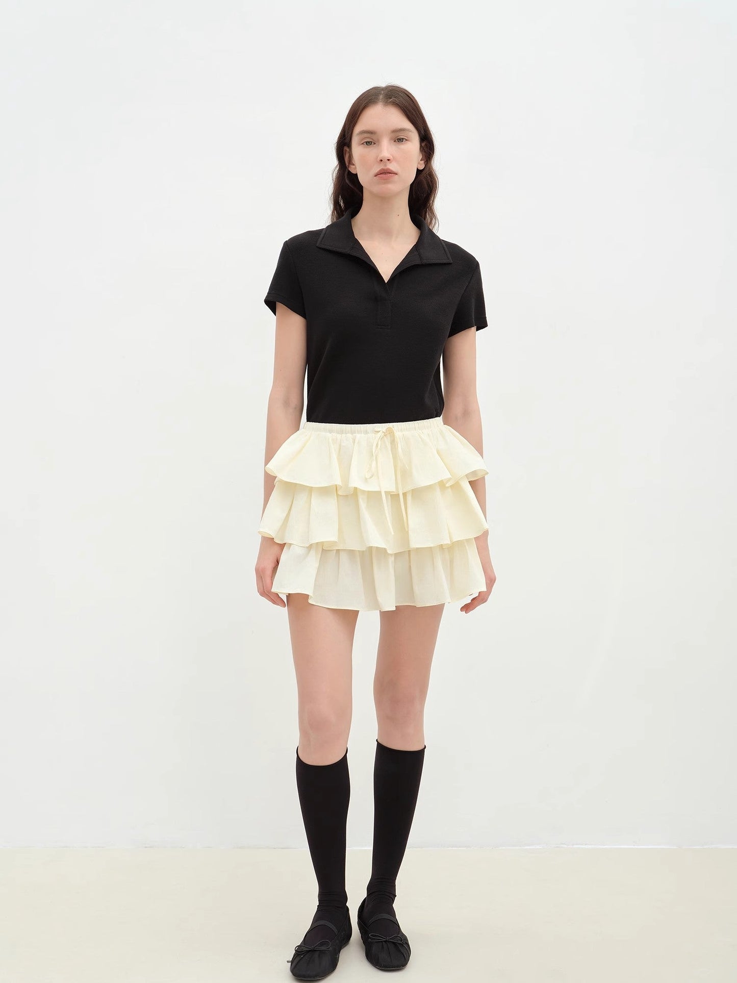"Blueberry Cream" Pure Cotton Anti-Exposure Lace Cake Skirt