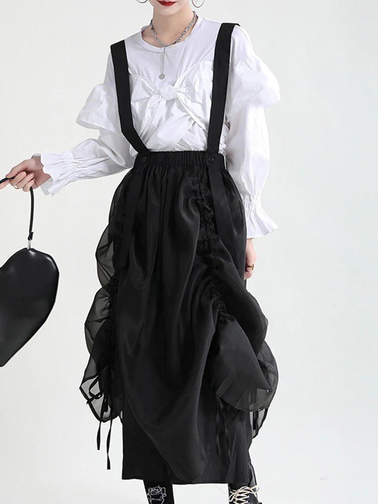 Ranada Rouched Overall Skirt