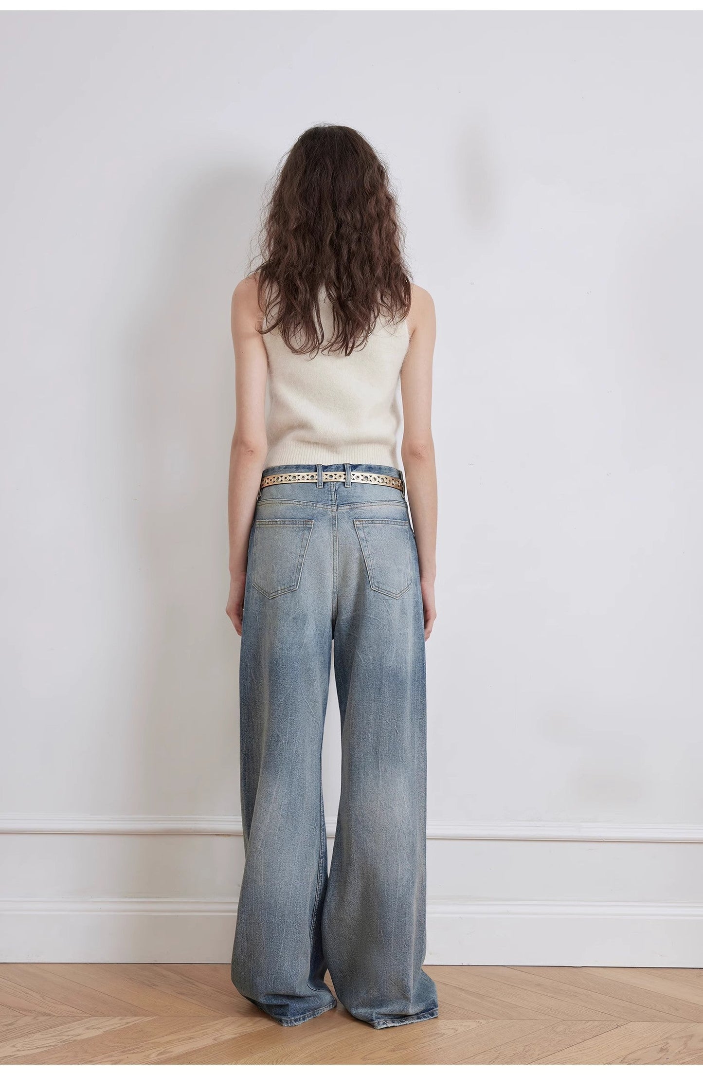 "Magic Dream" Retro Modern Washed Chicken Claw Wrinkled Wide Leg Pants