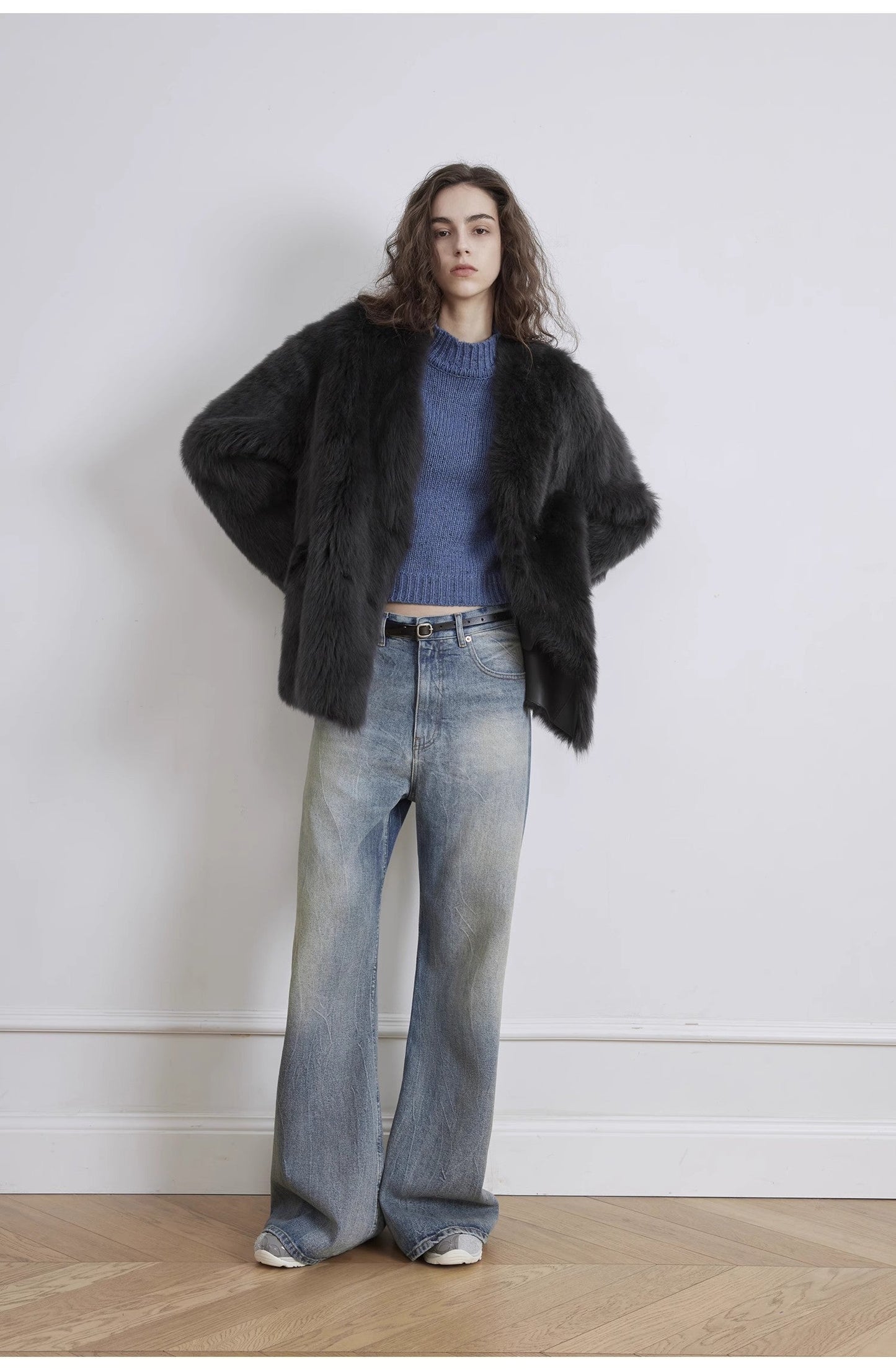 "Magic Dream" Retro Modern Washed Chicken Claw Wrinkled Wide Leg Pants