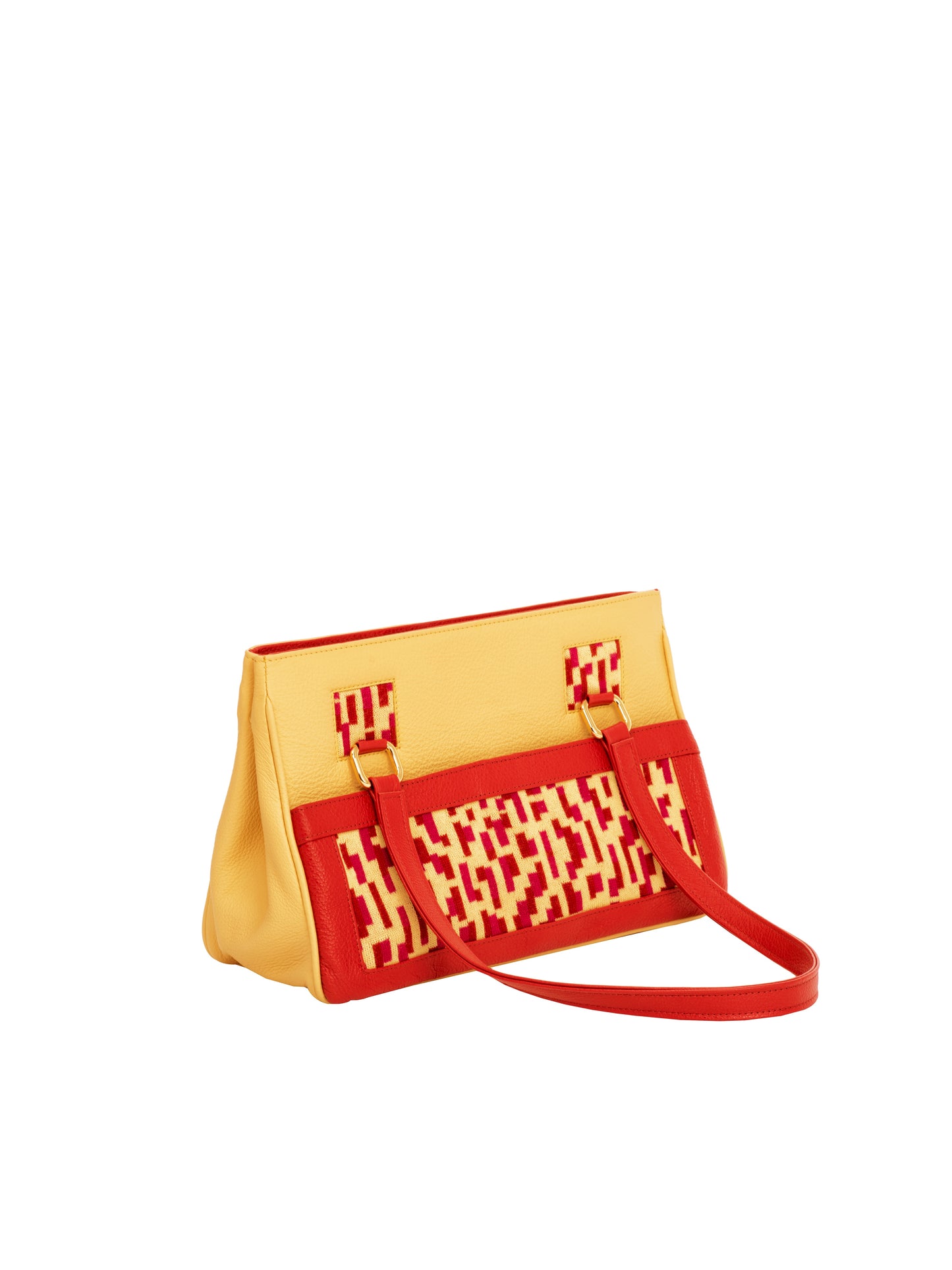 TATI BODUCH Designer Handbag, Mosaic Collection, Leather Yellow
