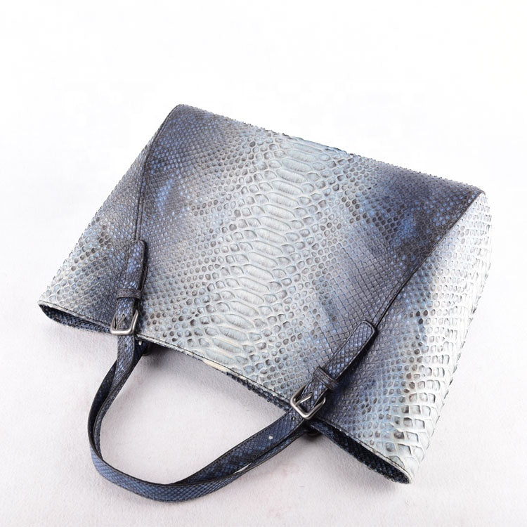 Luxury Python Leather Lady Convertible Tote Bags Exotic Leather Handbag Women Brand Snake Shoulder Bags Custom Made
