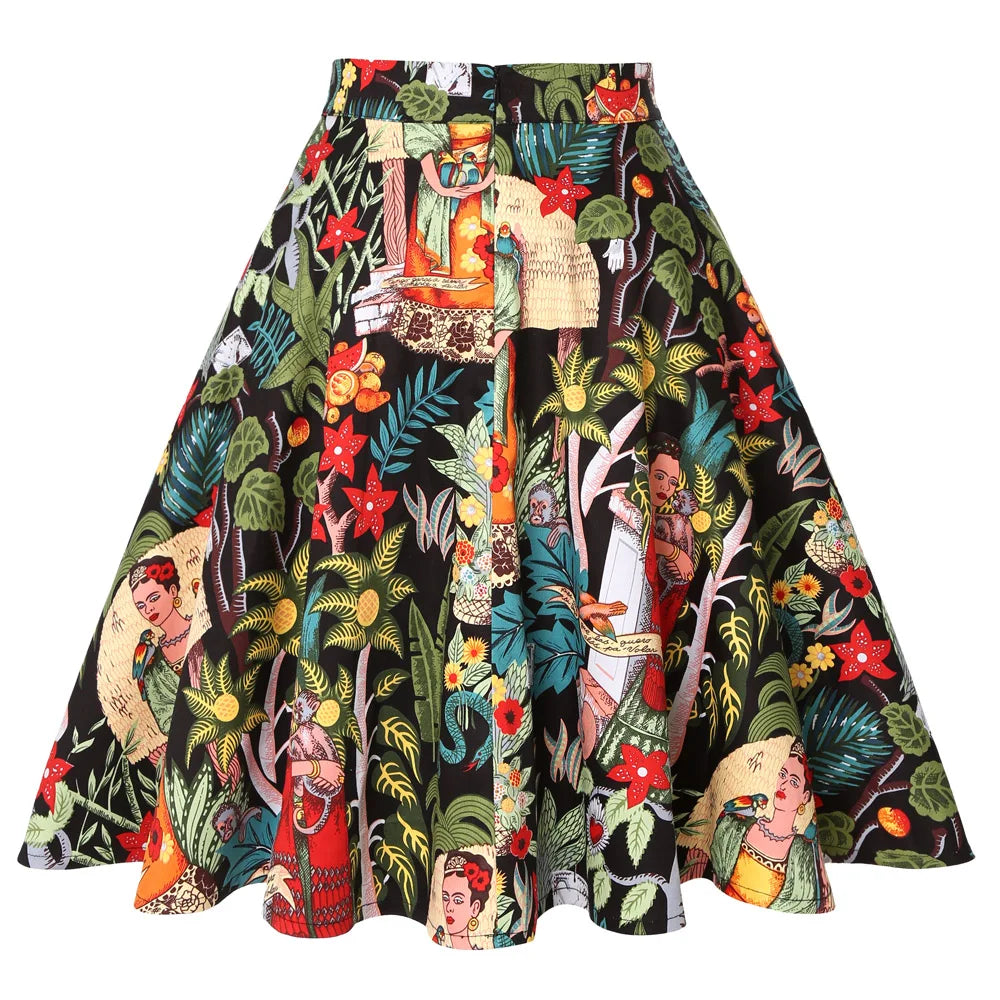 Women's Runway Cotton Retro Vintage Skirt
