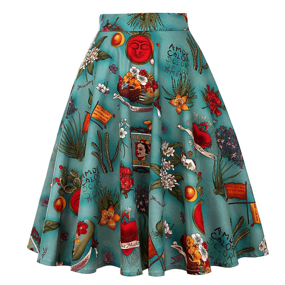 Women's Runway Cotton Retro Vintage Skirt