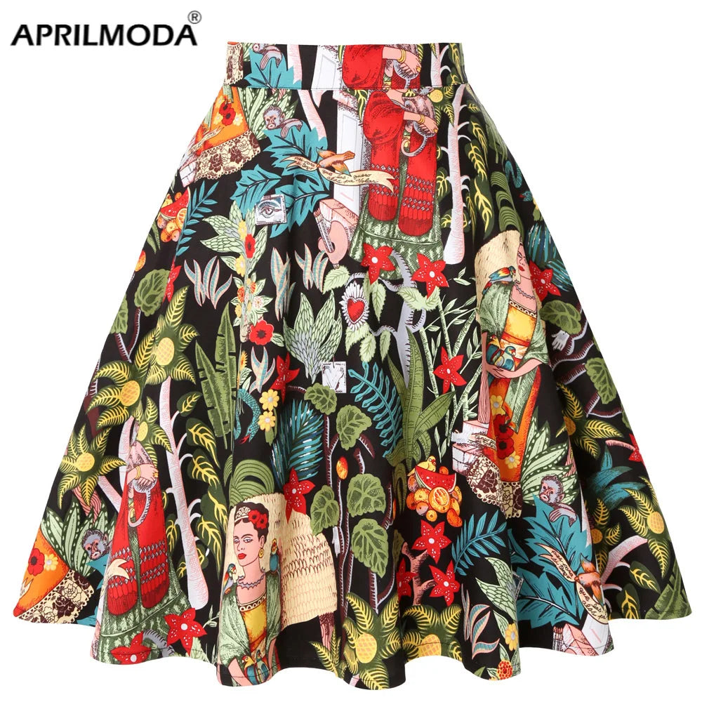 Women's Runway Cotton Retro Vintage Skirt