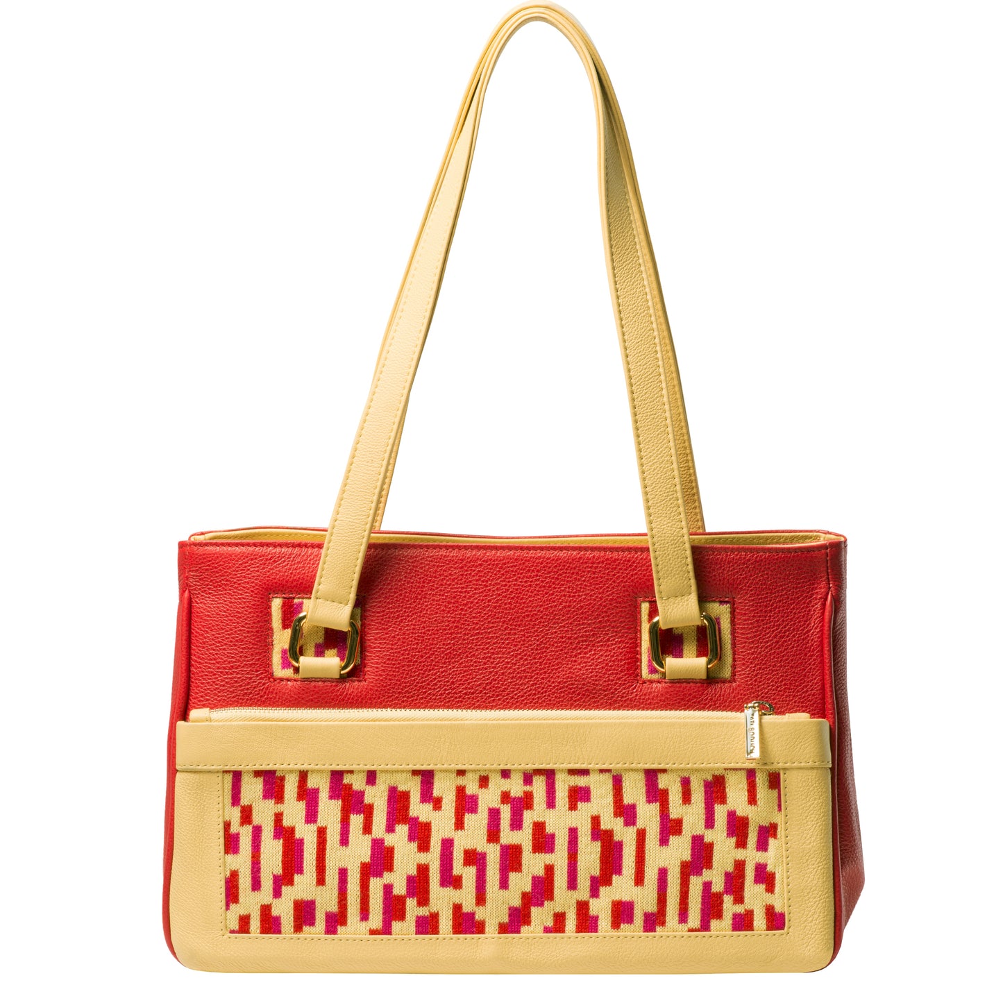 TATI BODUCH Designer Handbag, Mosaic Collection, Leather Red