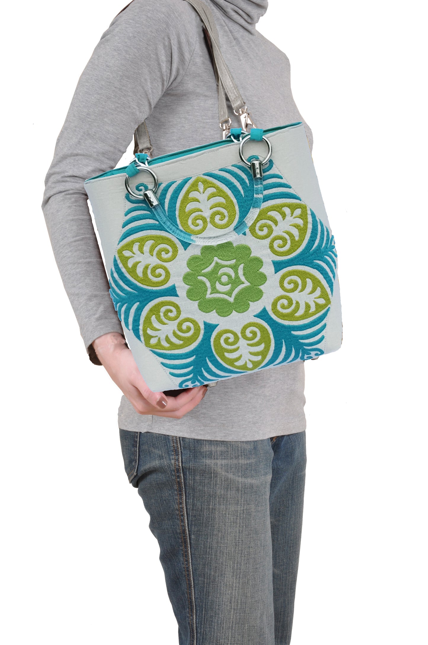 Suzani Teal Small Tote