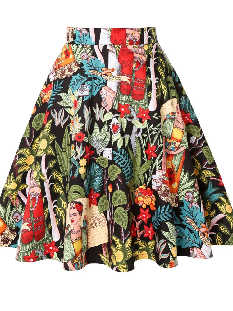 Women's Runway Cotton Retro Vintage Skirt