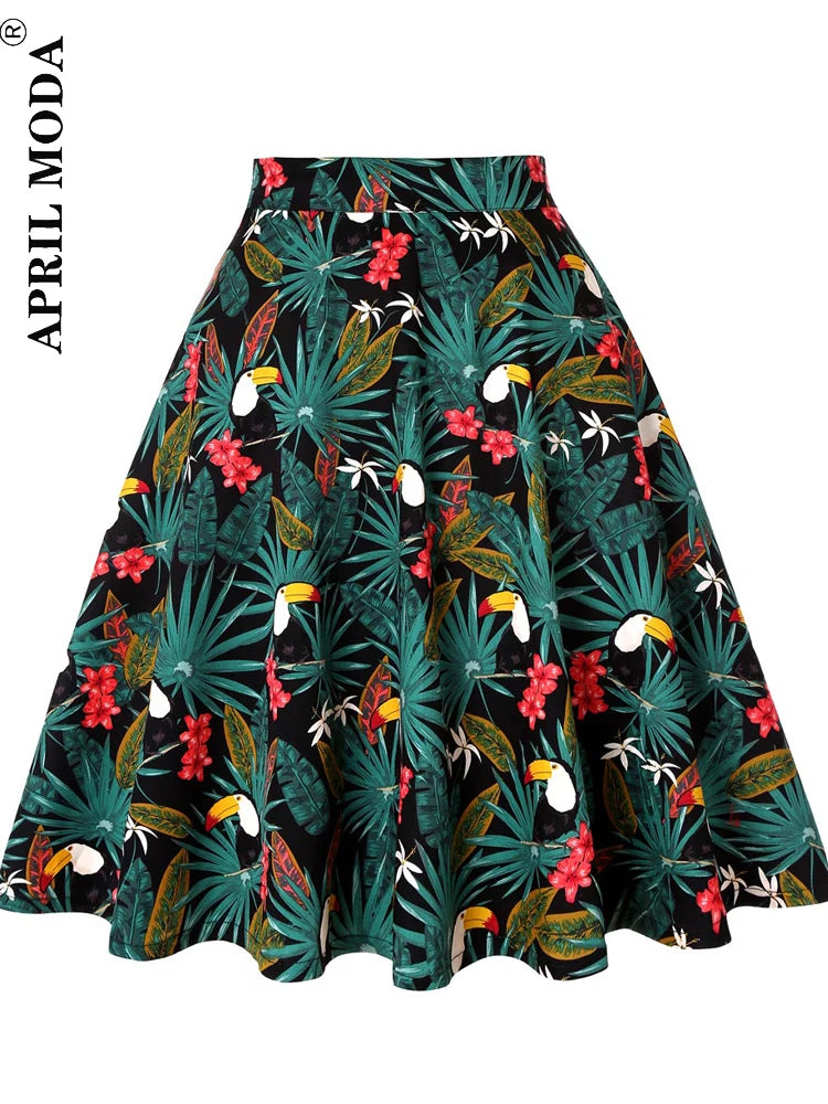 Women's Runway Cotton Retro Vintage Skirt