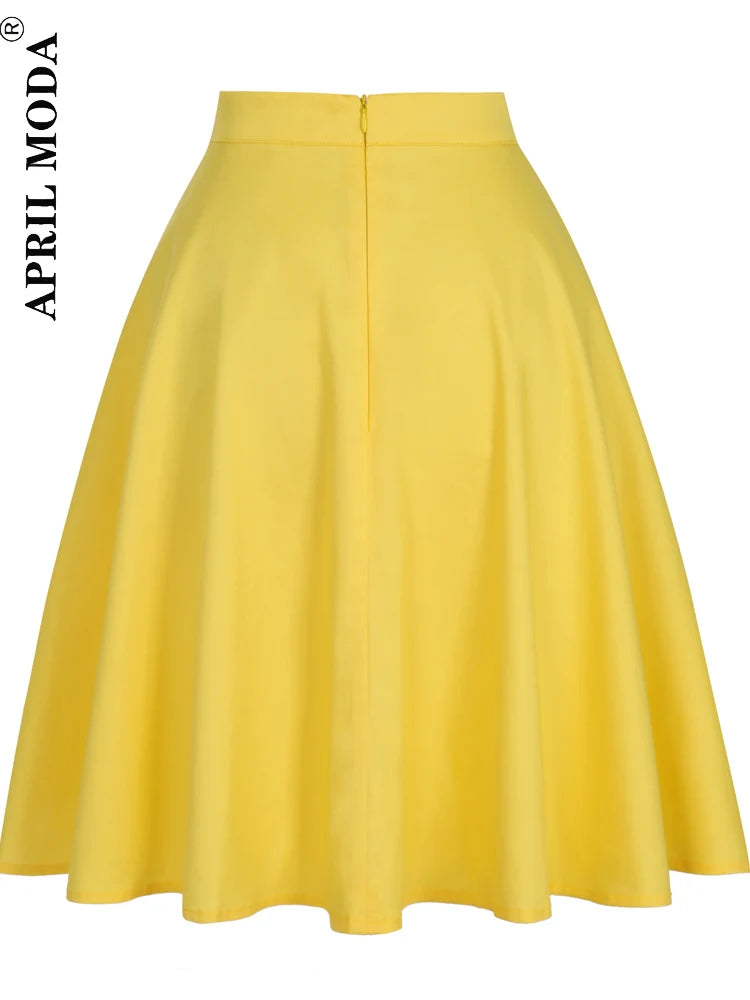 Women's Runway Cotton Retro Vintage Skirt