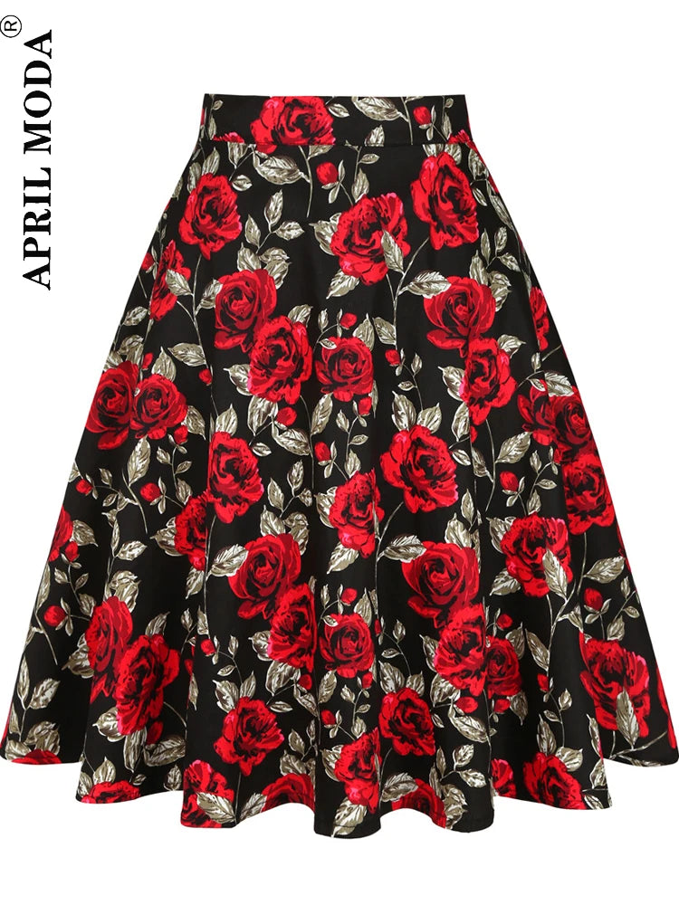Women's Runway Cotton Retro Vintage Skirt