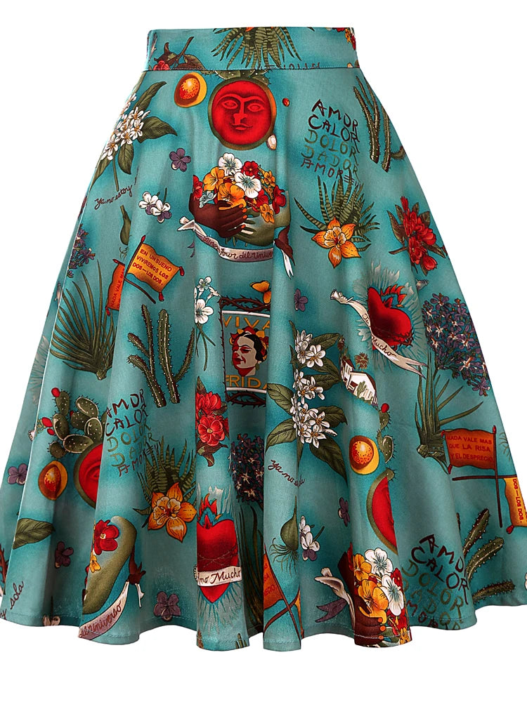 Women's Runway Cotton Retro Vintage Skirt