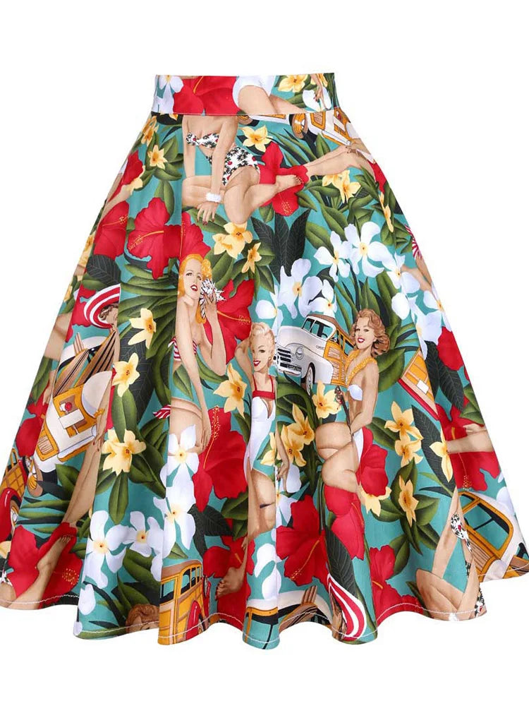 Women's Runway Cotton Retro Vintage Skirt