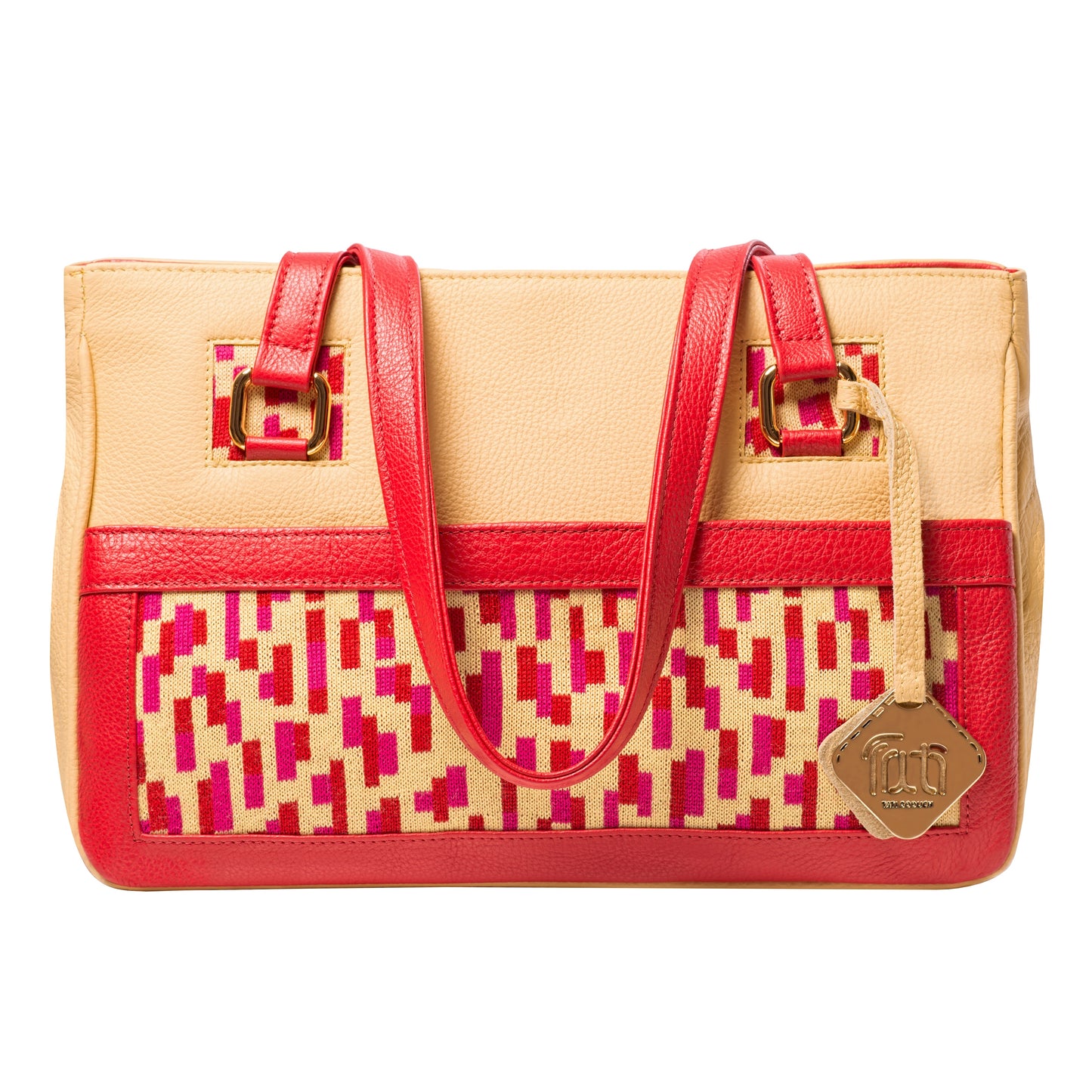 TATI BODUCH Designer Handbag, Mosaic Collection, Leather Yellow