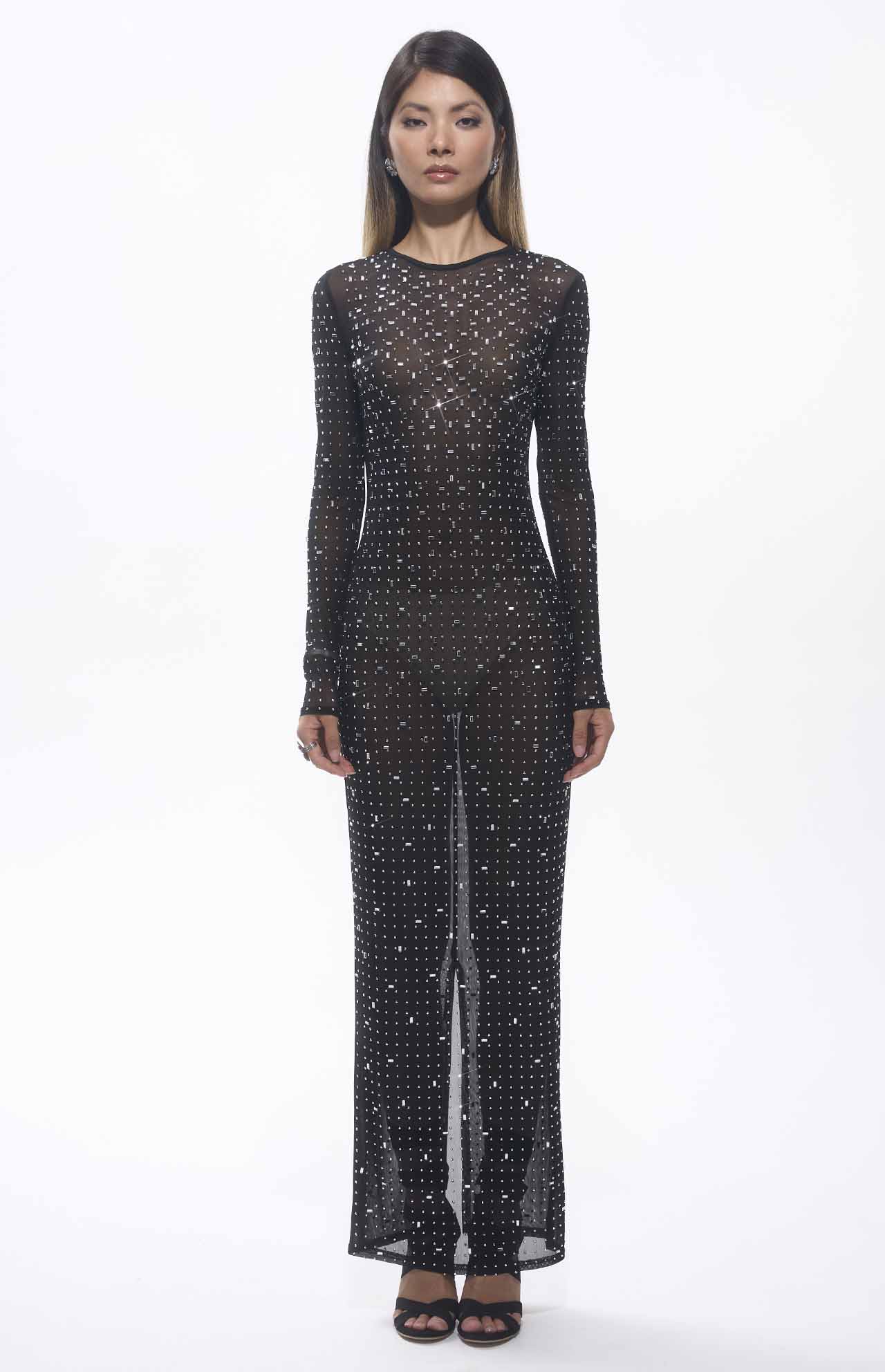 Sasso Crystal Mesh Maxi Dress