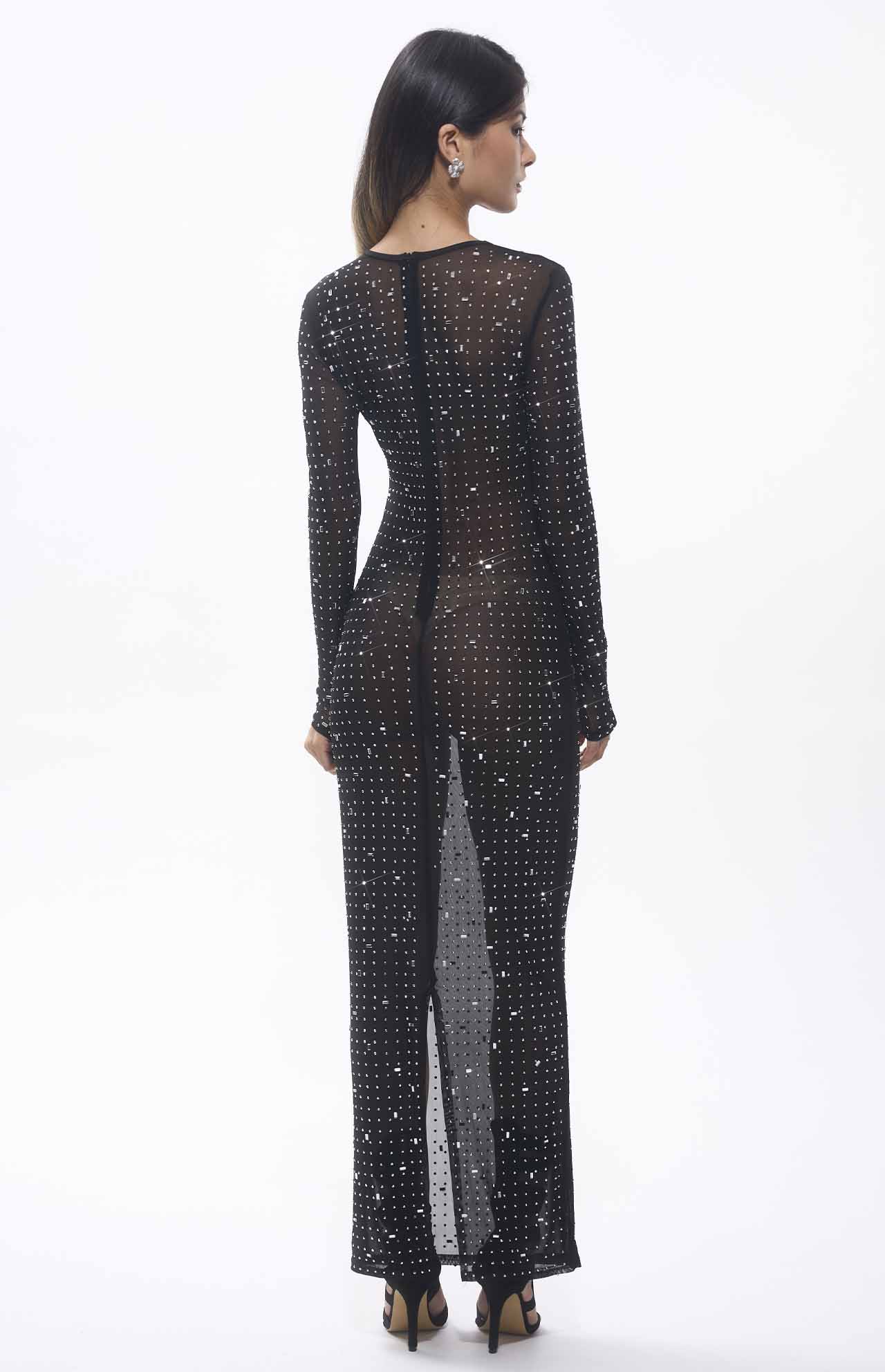 Sasso Crystal Mesh Maxi Dress