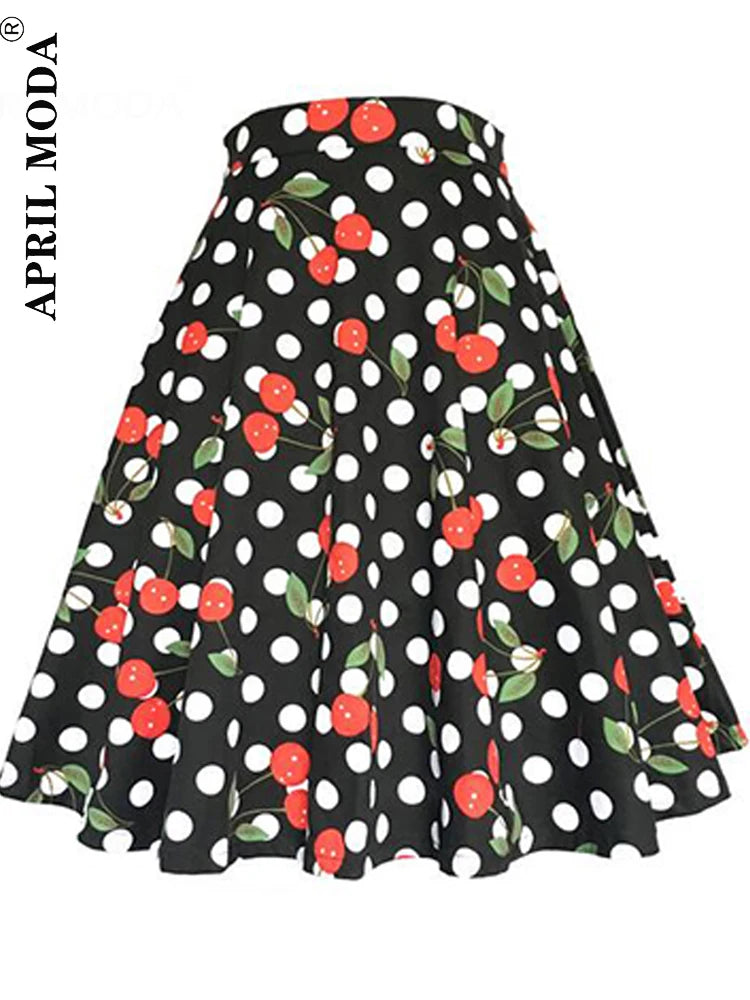 Women's Runway Cotton Retro Vintage Skirt