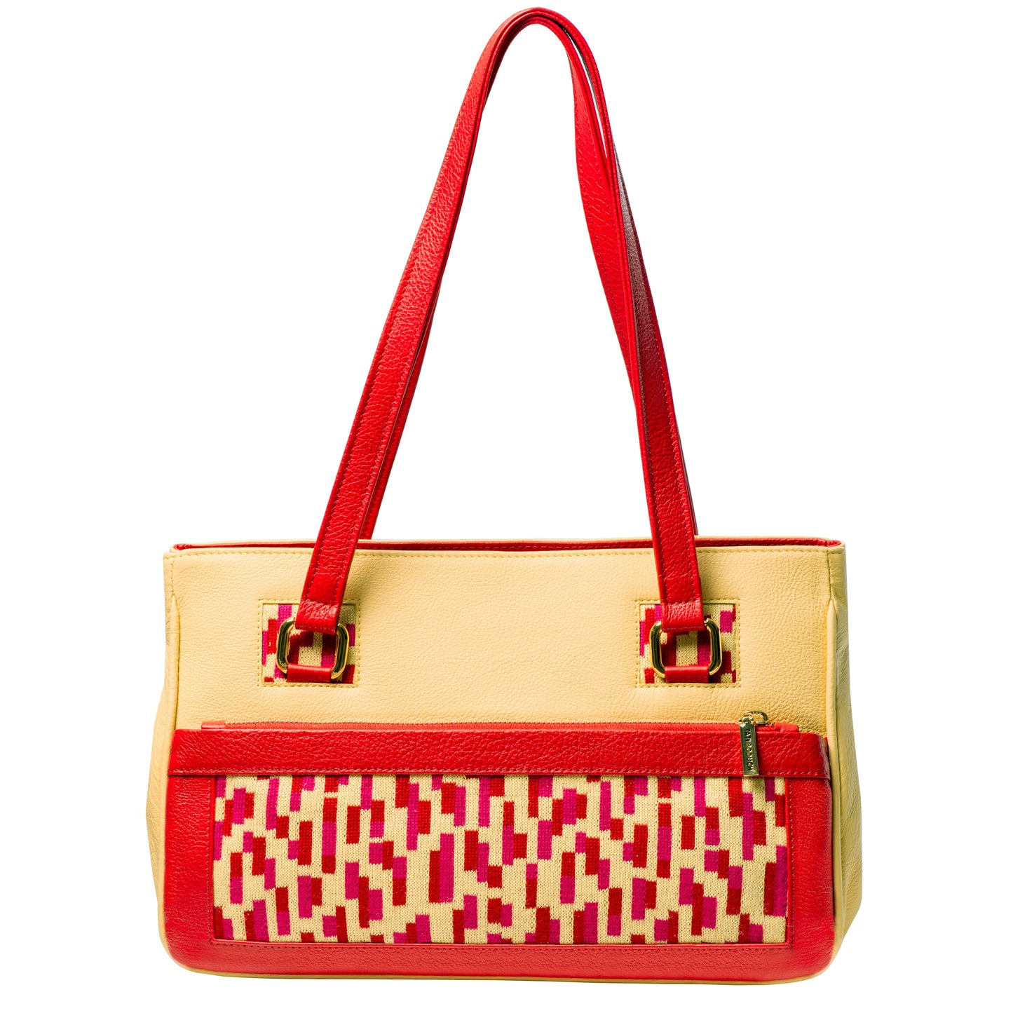 TATI BODUCH Designer Handbag, Mosaic Collection, Leather Yellow