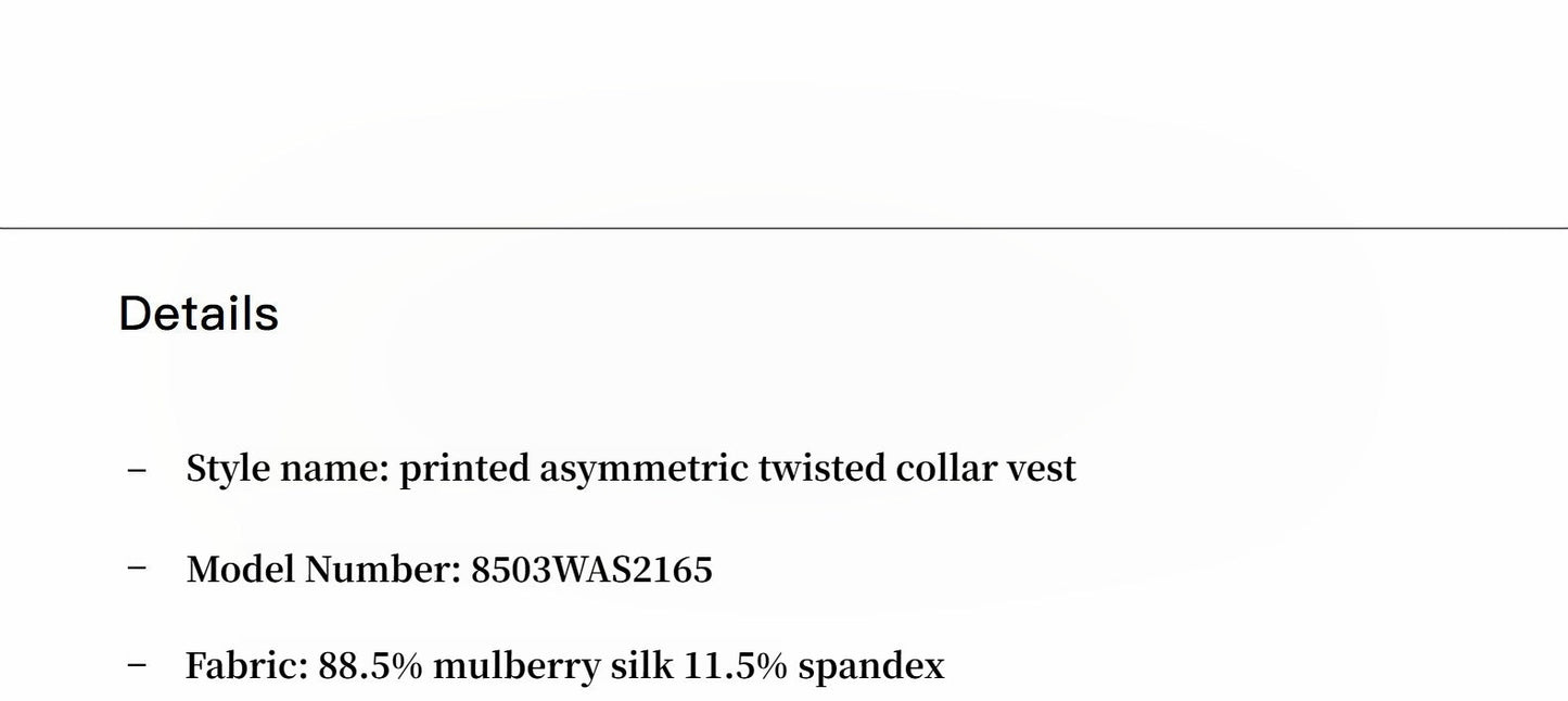 Elastic Silk Twisted Collar Original Geometric Print Slim Fit Multi-Occasion T-Shirt Sleeveless Vest for Women