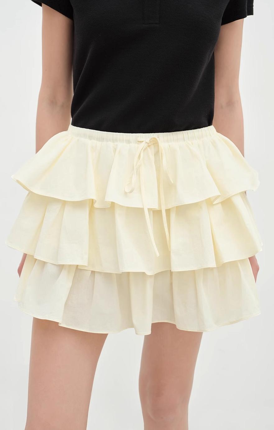 "Blueberry Cream" Pure Cotton Anti-Exposure Lace Cake  Skirt