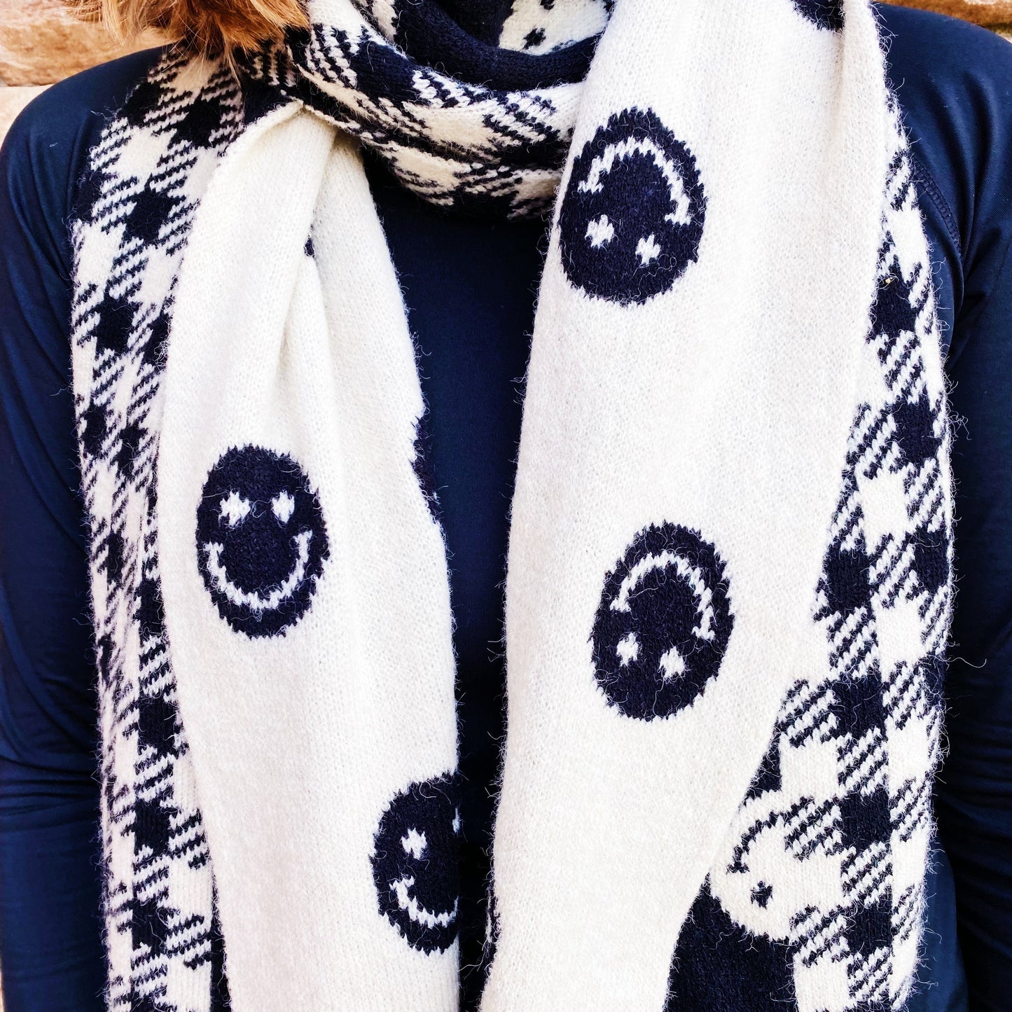 Checked on Happiness Cozy Scarf