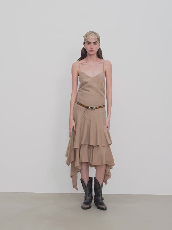"Heart-Beating Invitation" Lazy irregular A-hem Dress