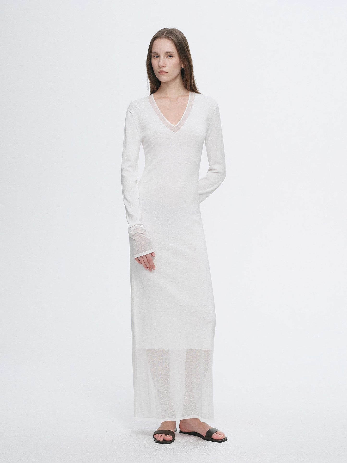 Elegant Sheer Splicing Designed Dress