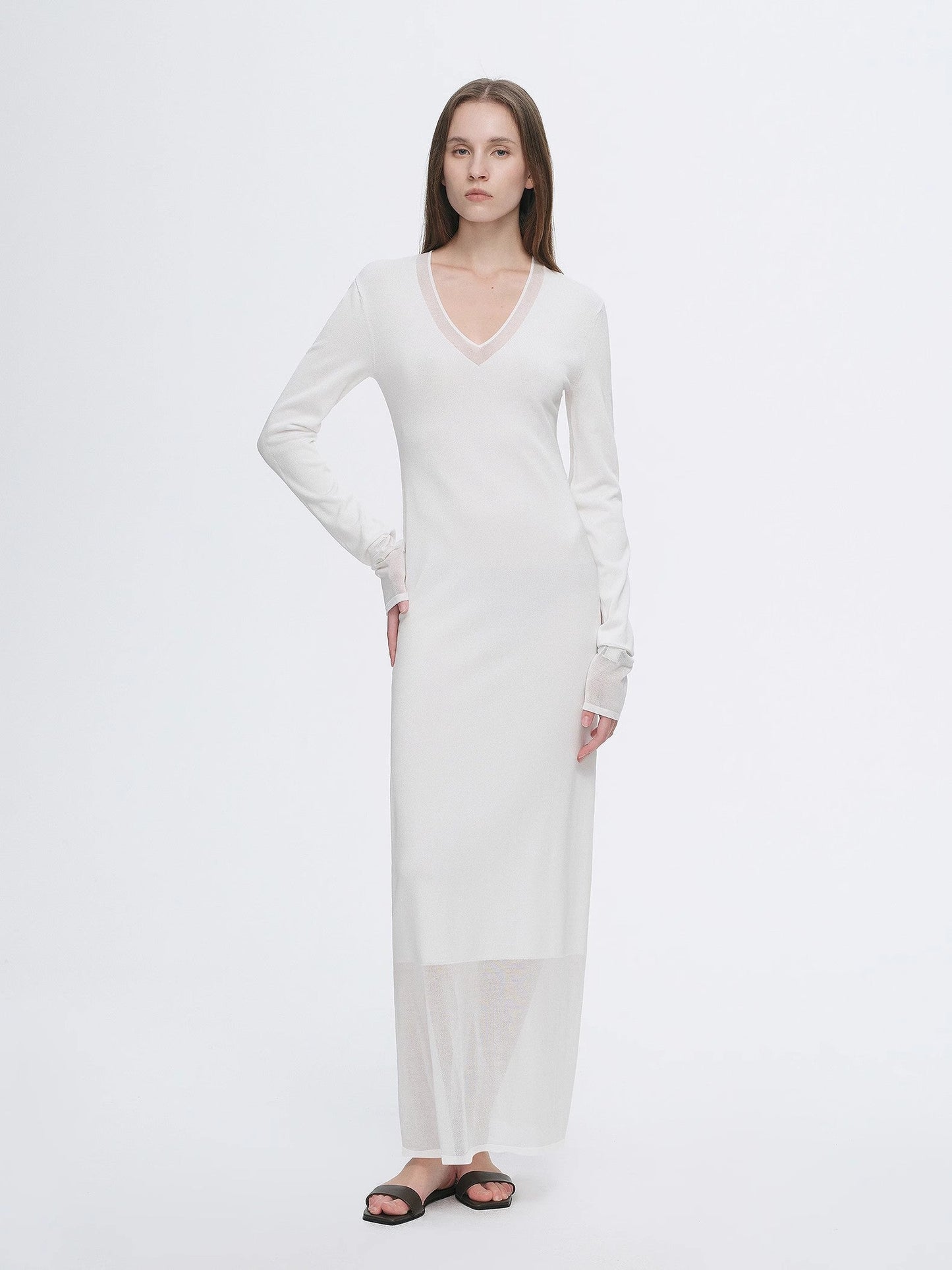 Elegant Sheer Splicing Designed Dress