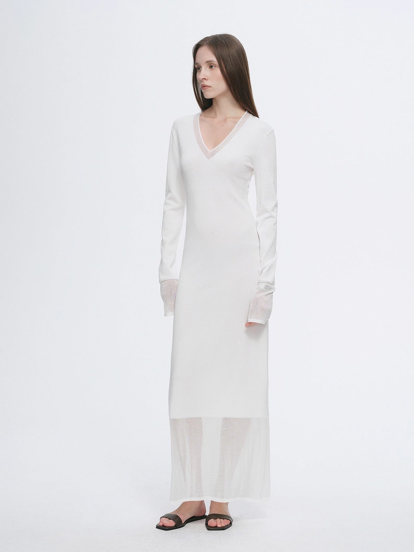Elegant Sheer Splicing Designed Dress