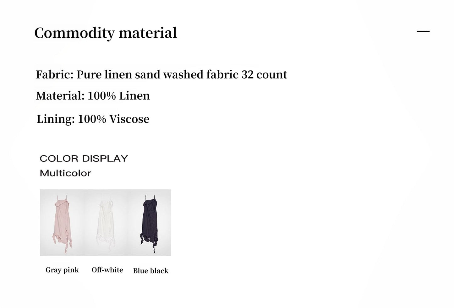 "Summer Whisper" Sand-Washed Linen Sling Ruffled Irregular Fit Sling Dress