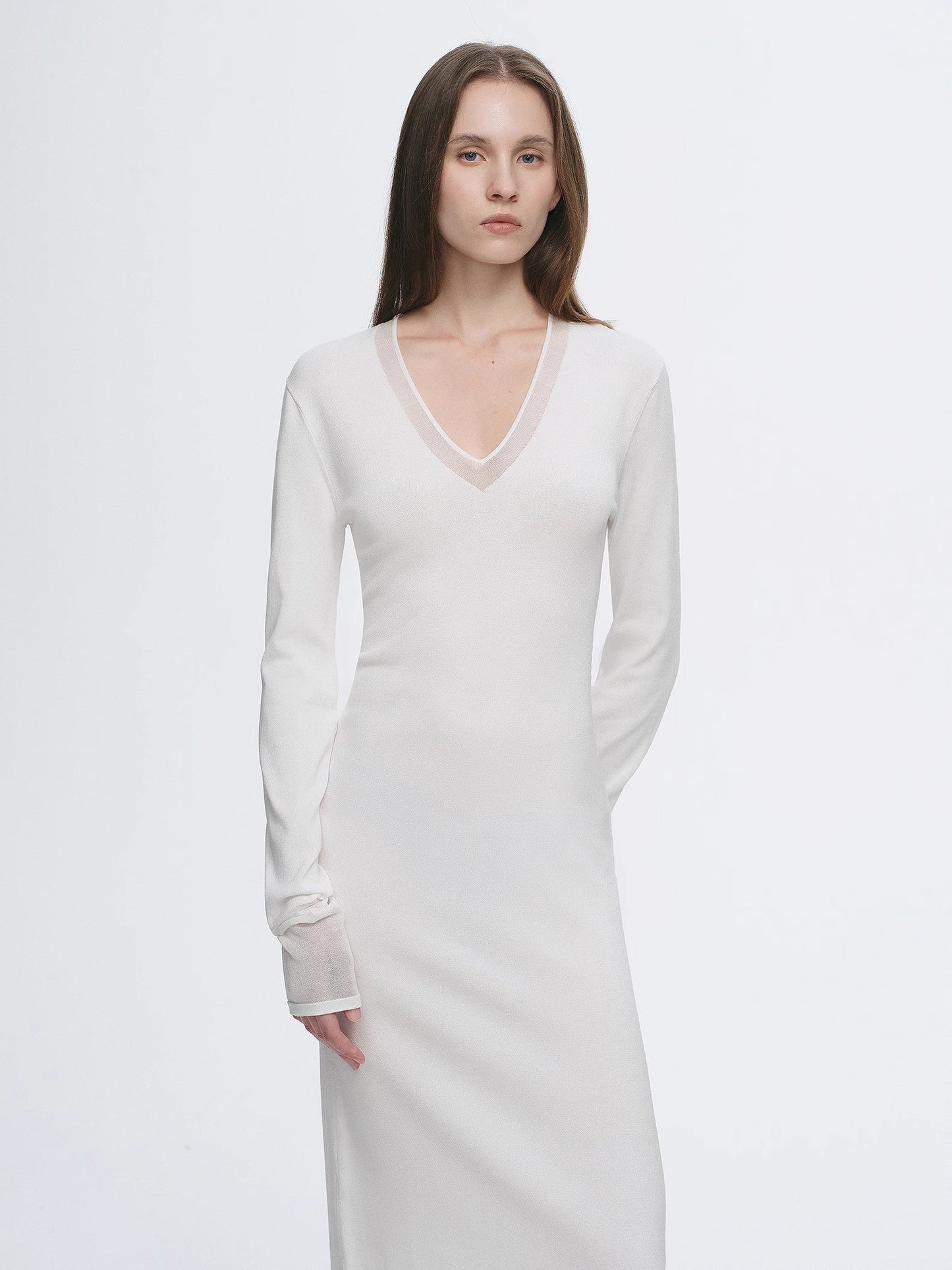 Elegant Sheer Splicing Designed Dress