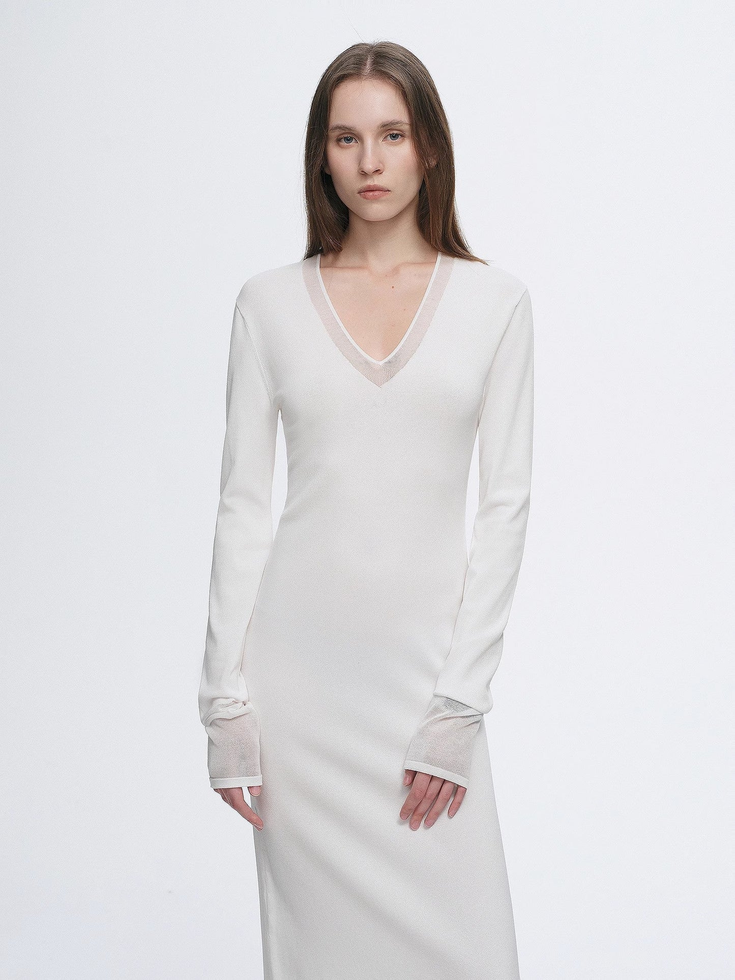 Elegant Sheer Splicing Designed Dress