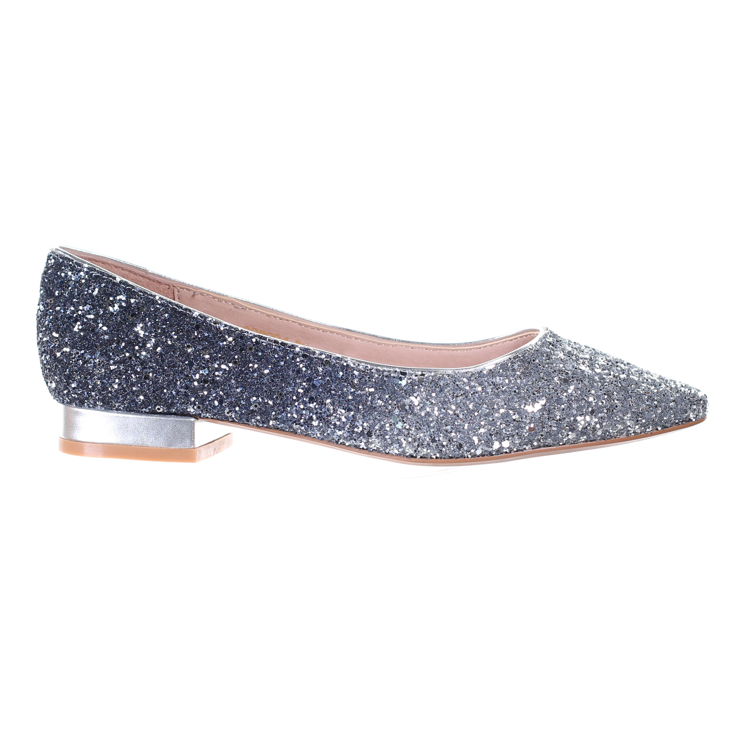 Glitter Pointed Toe Ballet Flats (S/Blue)