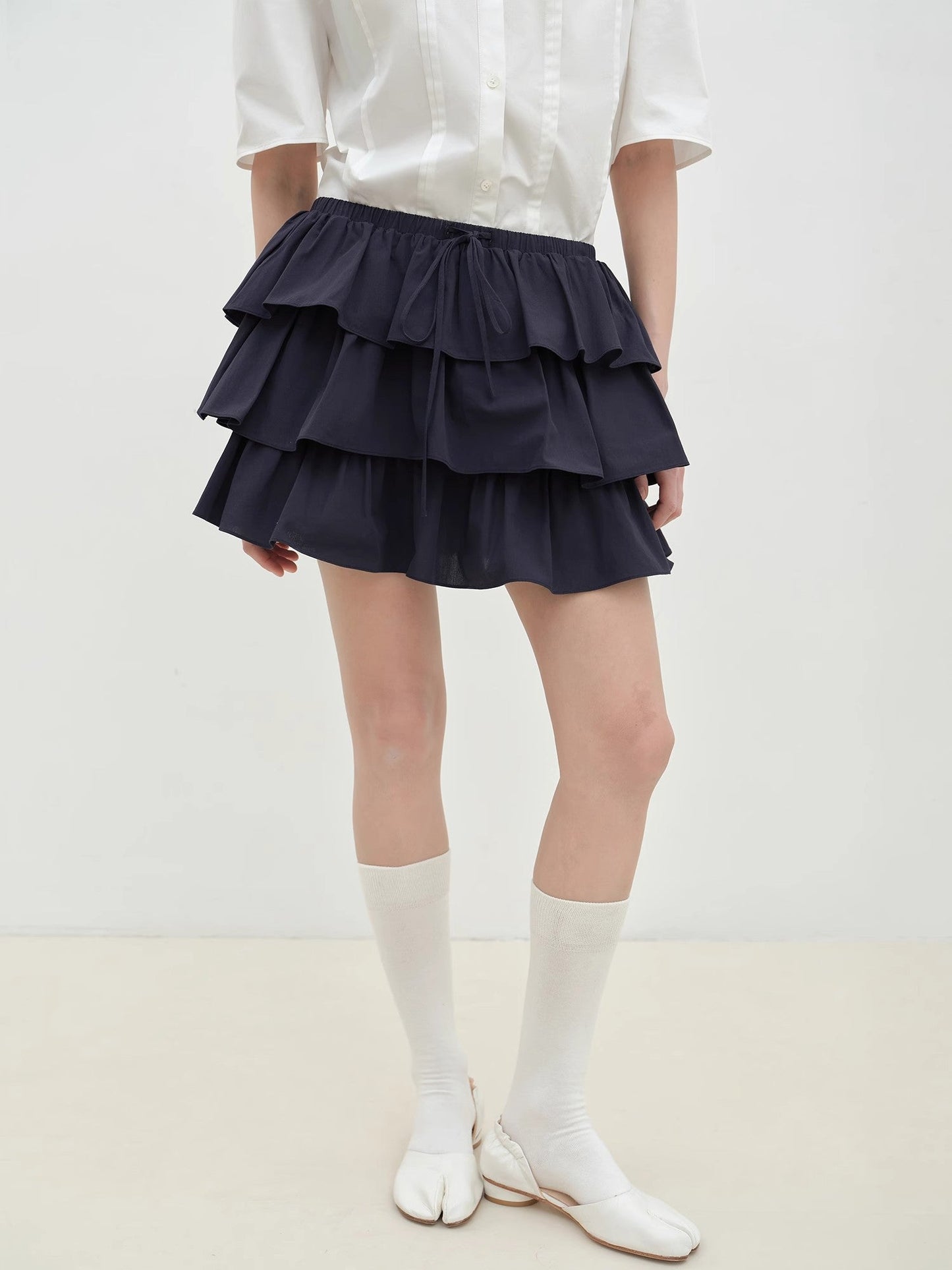 "Blueberry Cream" Pure Cotton Anti-Exposure Lace Cake  Skirt