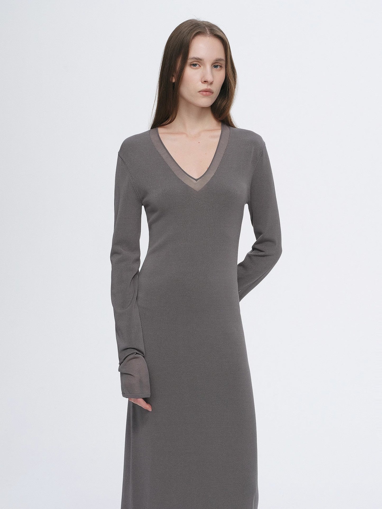 Elegant Sheer Splicing Designed Dress