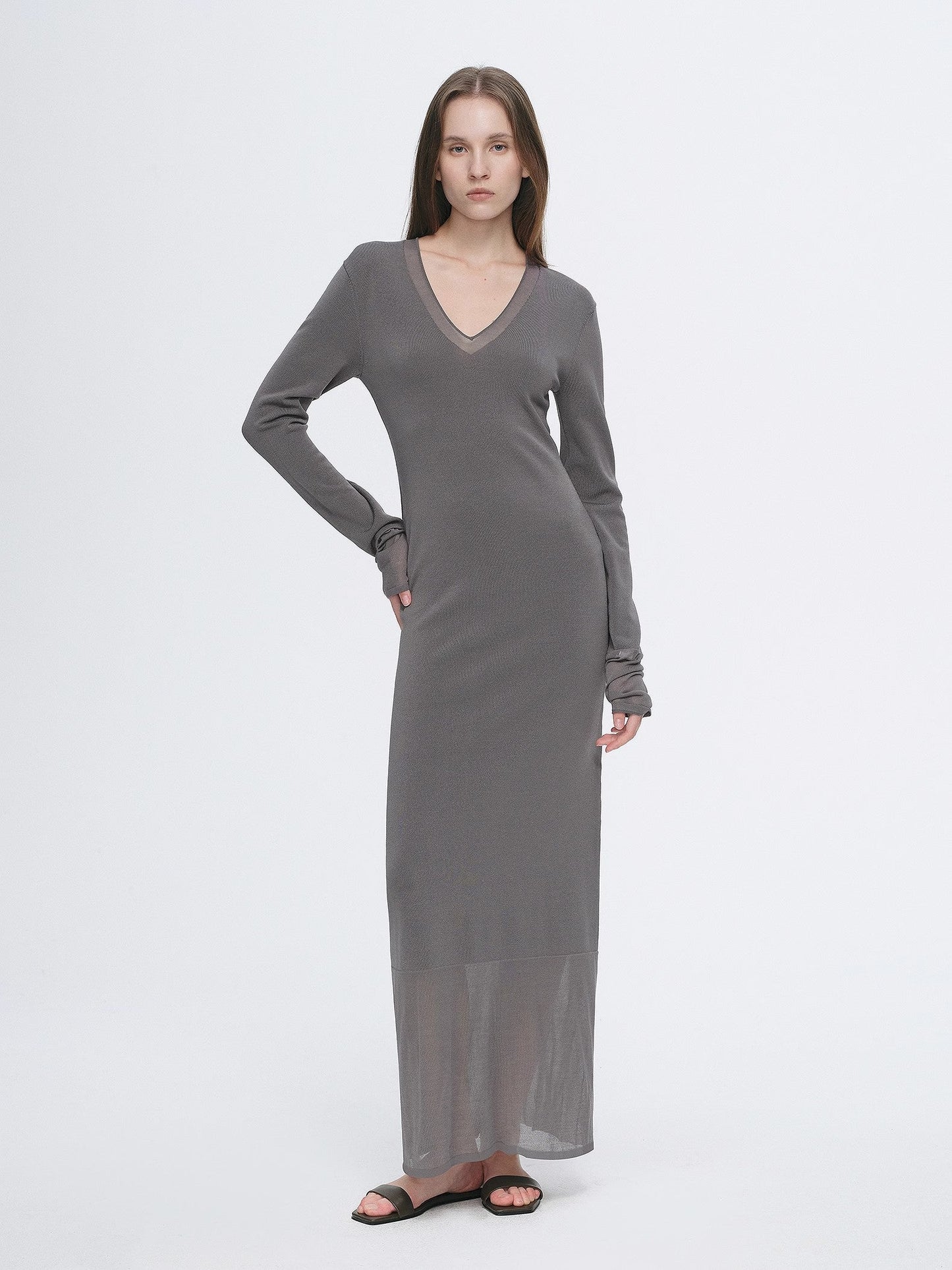 Elegant Sheer Splicing Designed Dress