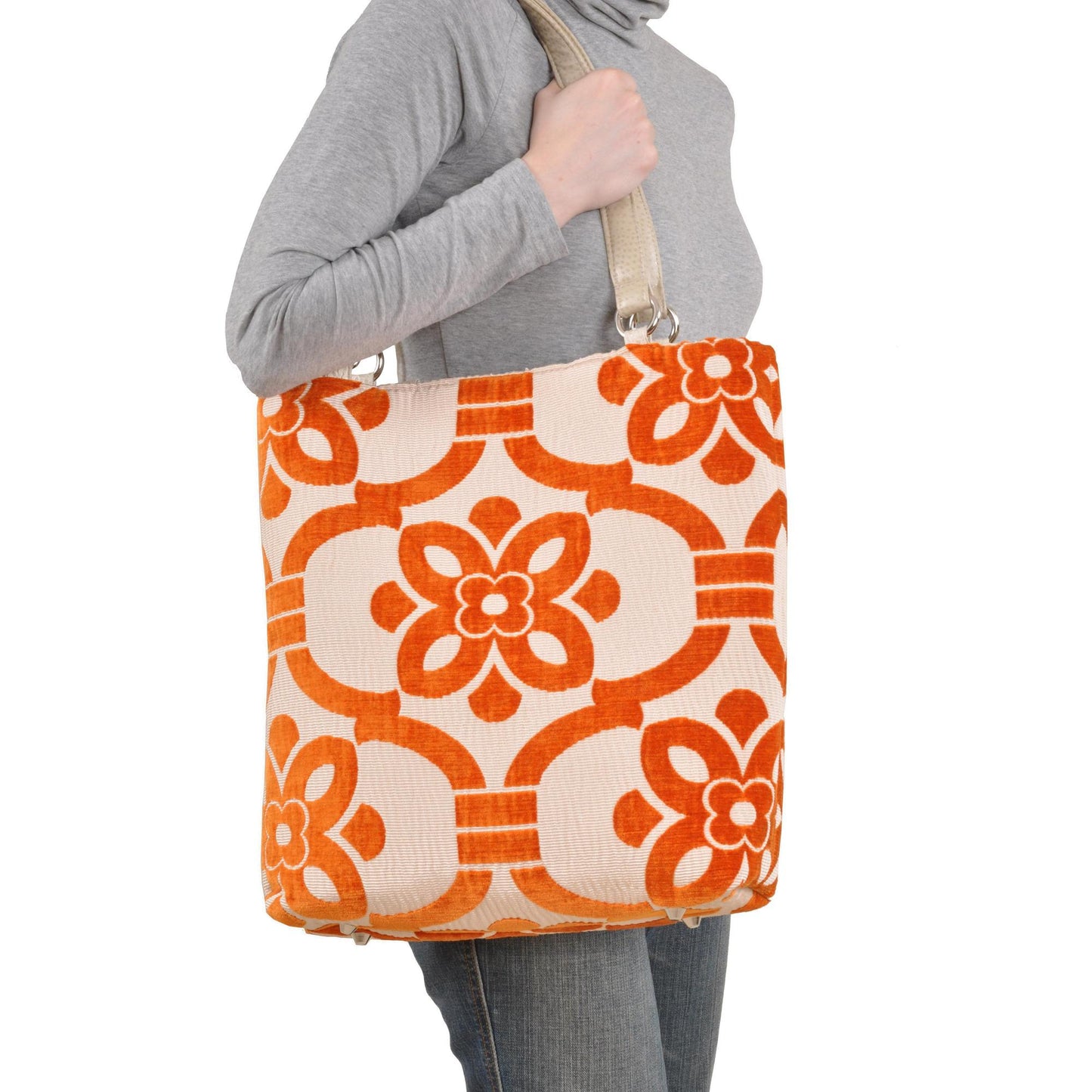 Stencil Orange Large Tote