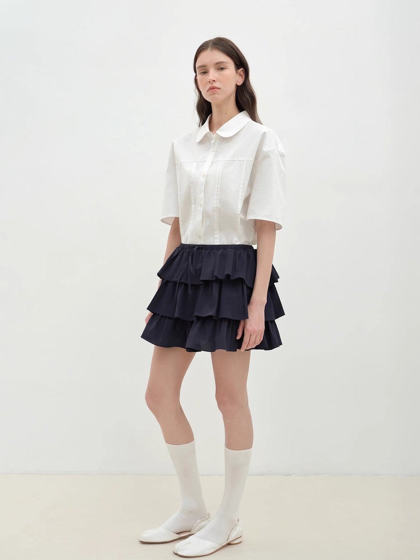 "Blueberry Cream" Pure Cotton Anti-Exposure Lace Cake  Skirt