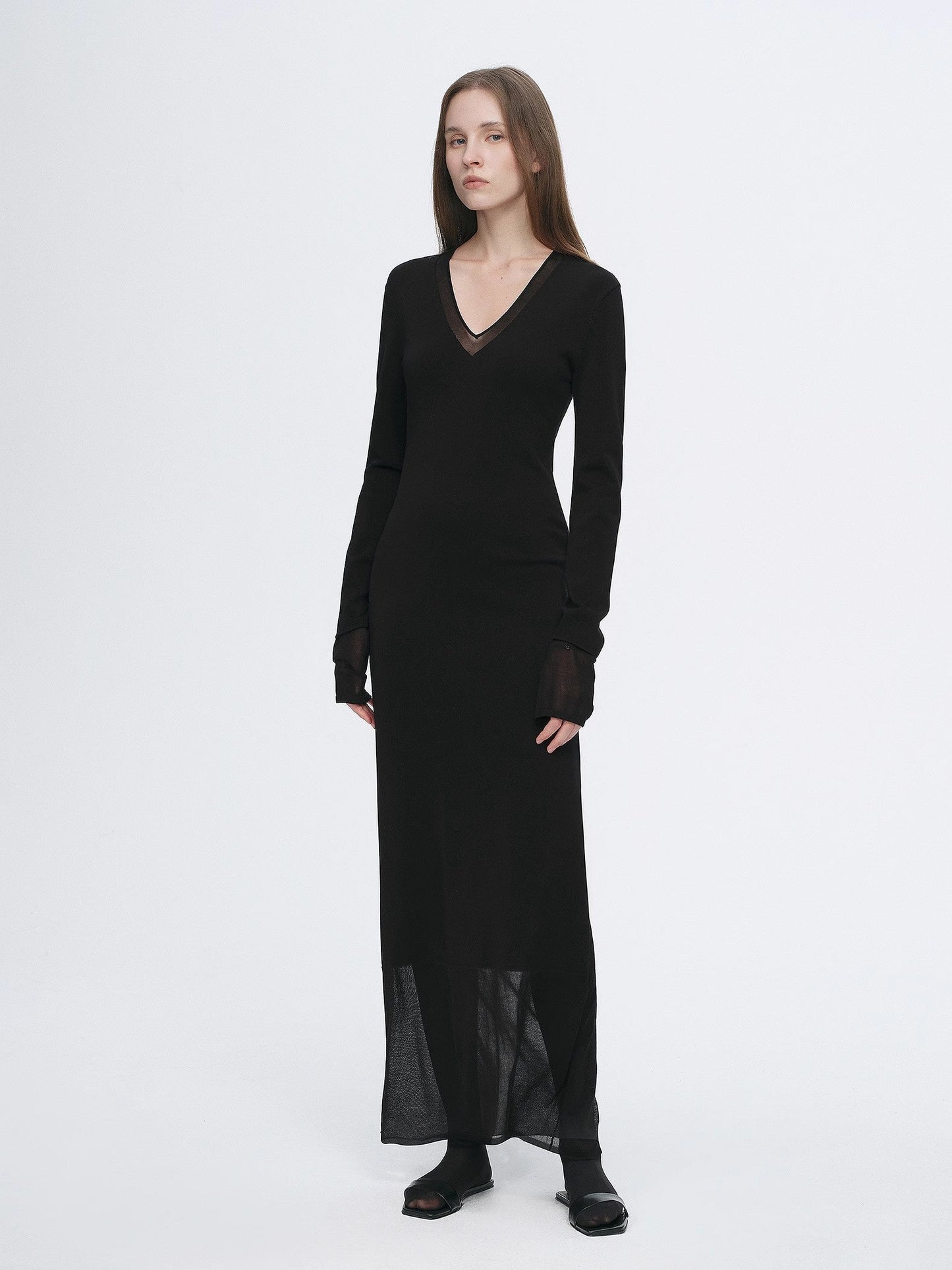 Elegant Sheer Splicing Designed Dress