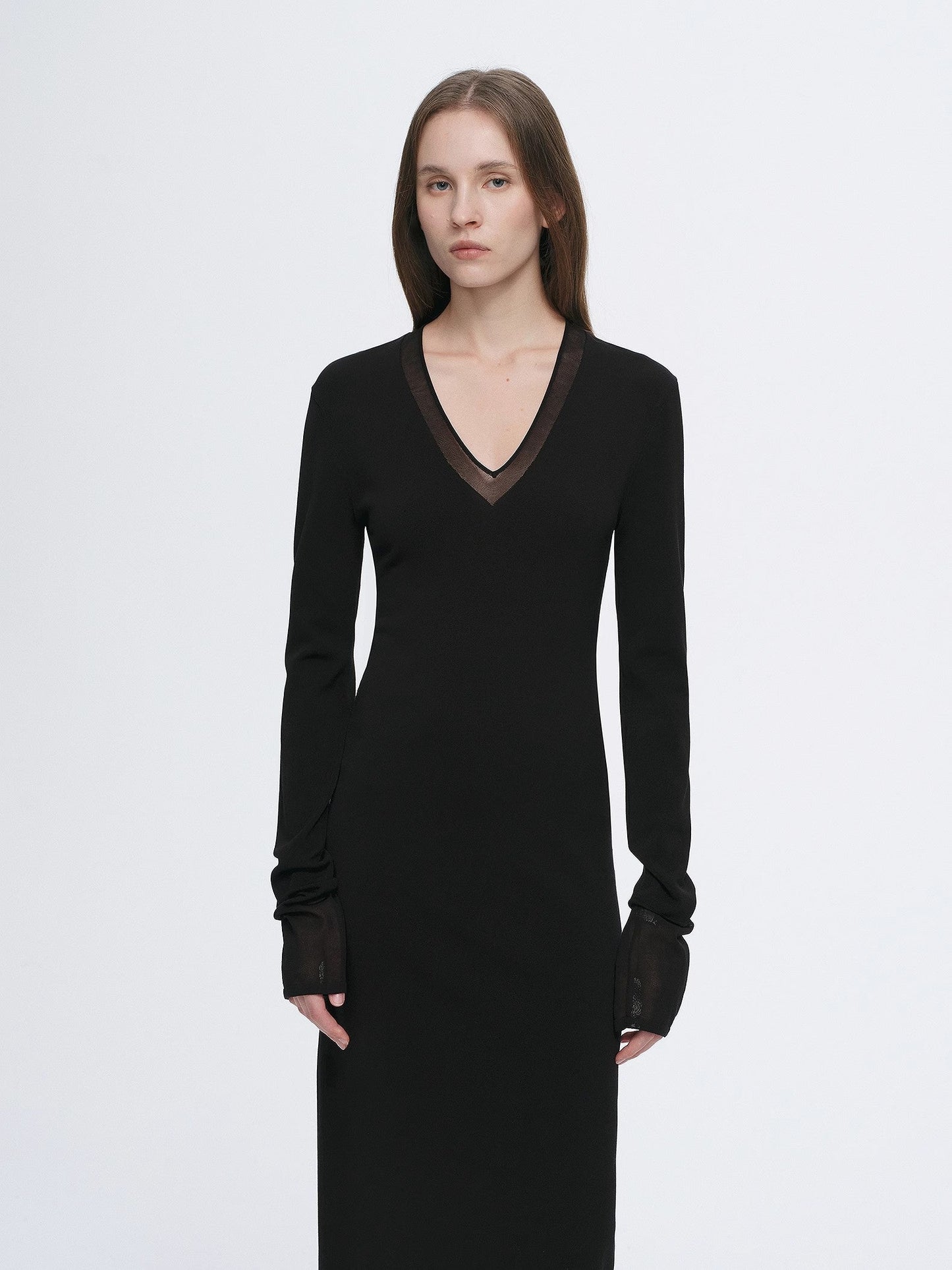 Elegant Sheer Splicing Designed Dress