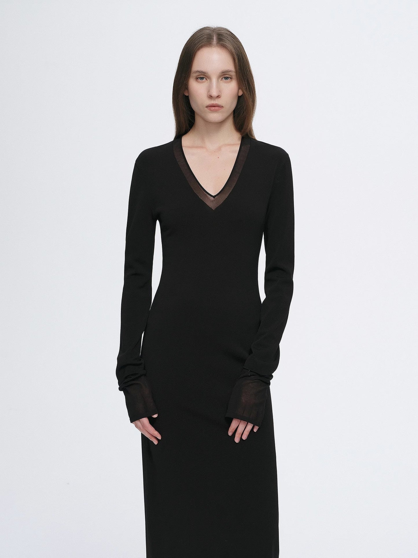 Elegant Sheer Splicing Designed Dress