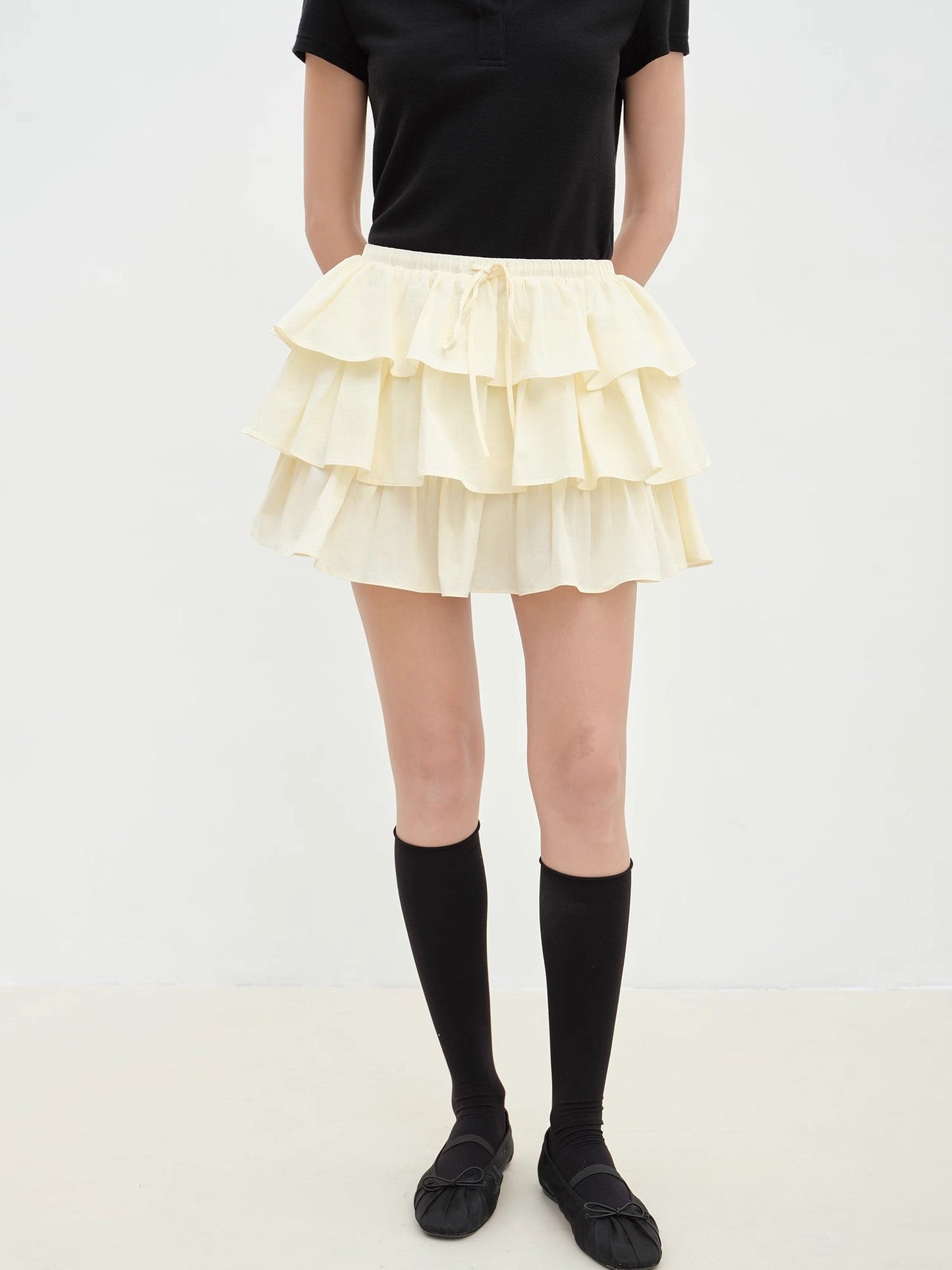"Blueberry Cream" Pure Cotton Anti-Exposure Lace Cake  Skirt