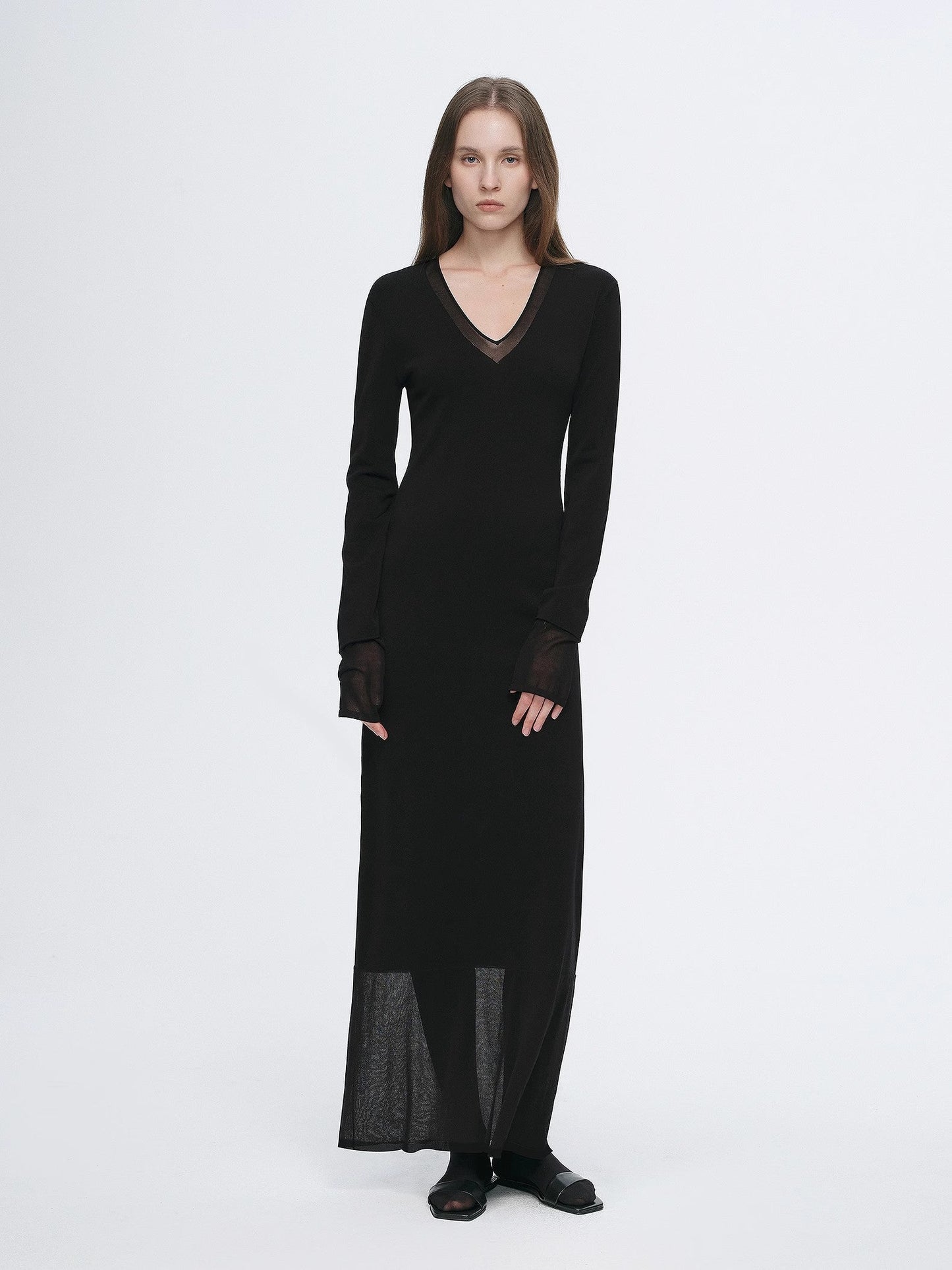 Elegant Sheer Splicing Designed Dress